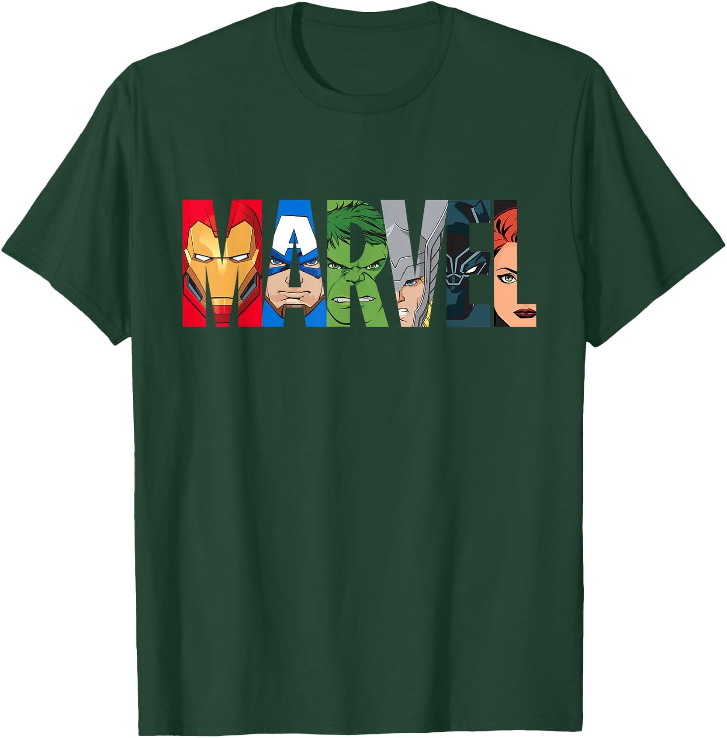 Marvel Logo Avengers Super Heroes T-Shirt - T-Shirt | Forest