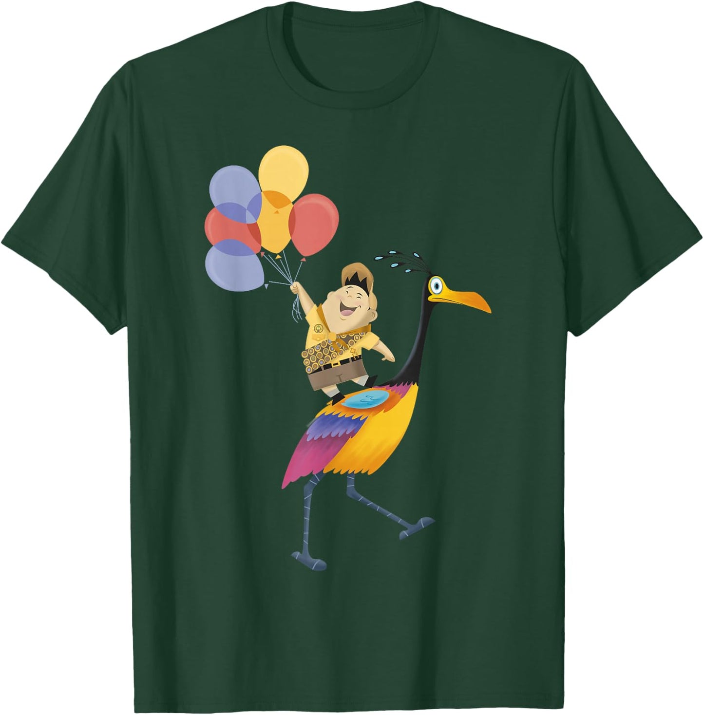 Disney Pixar Up Russell Balloons On Kevin Graphic T-Shirt - T-Shirt | Forest