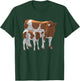 Brown & White Guernsey Cow & Cute Calf Cattle Farmer Gift T-Shirt - T-Shirt | Forest