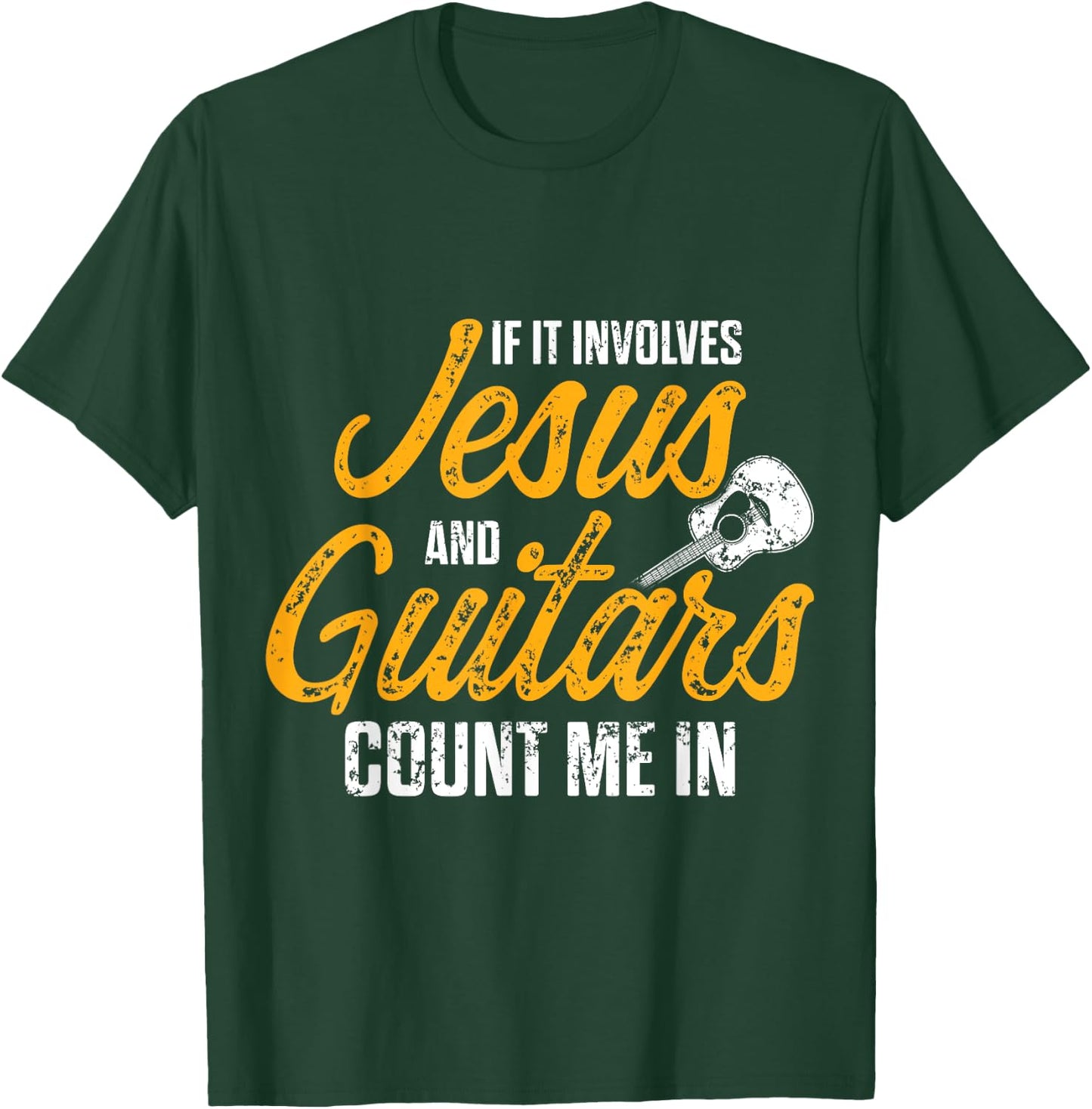 Christian Guitarist Jesus Church Worship Guitar Player T-Shirt - T-Shirt | Forest