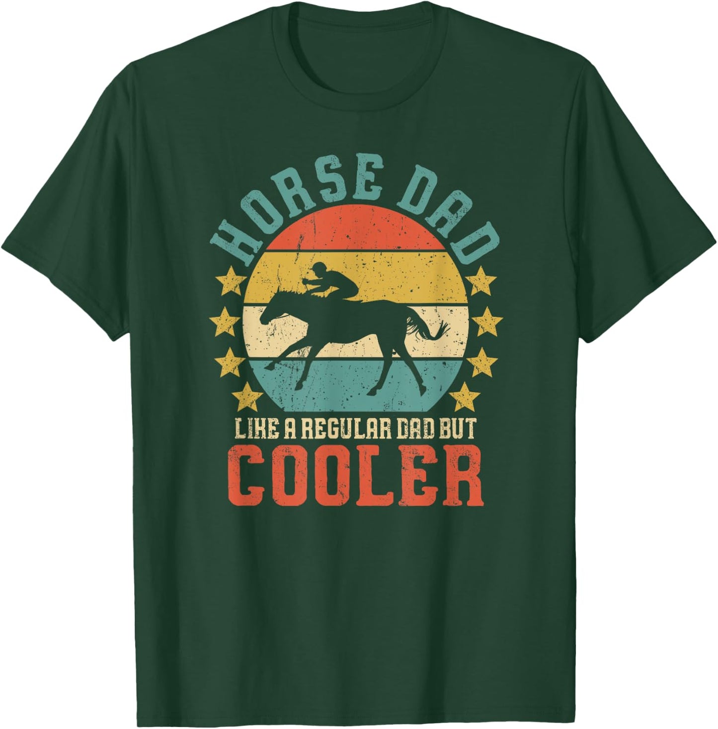 Horse Dad Horseback Riding Father's Day Gift T-Shirt - T-Shirt | Forest