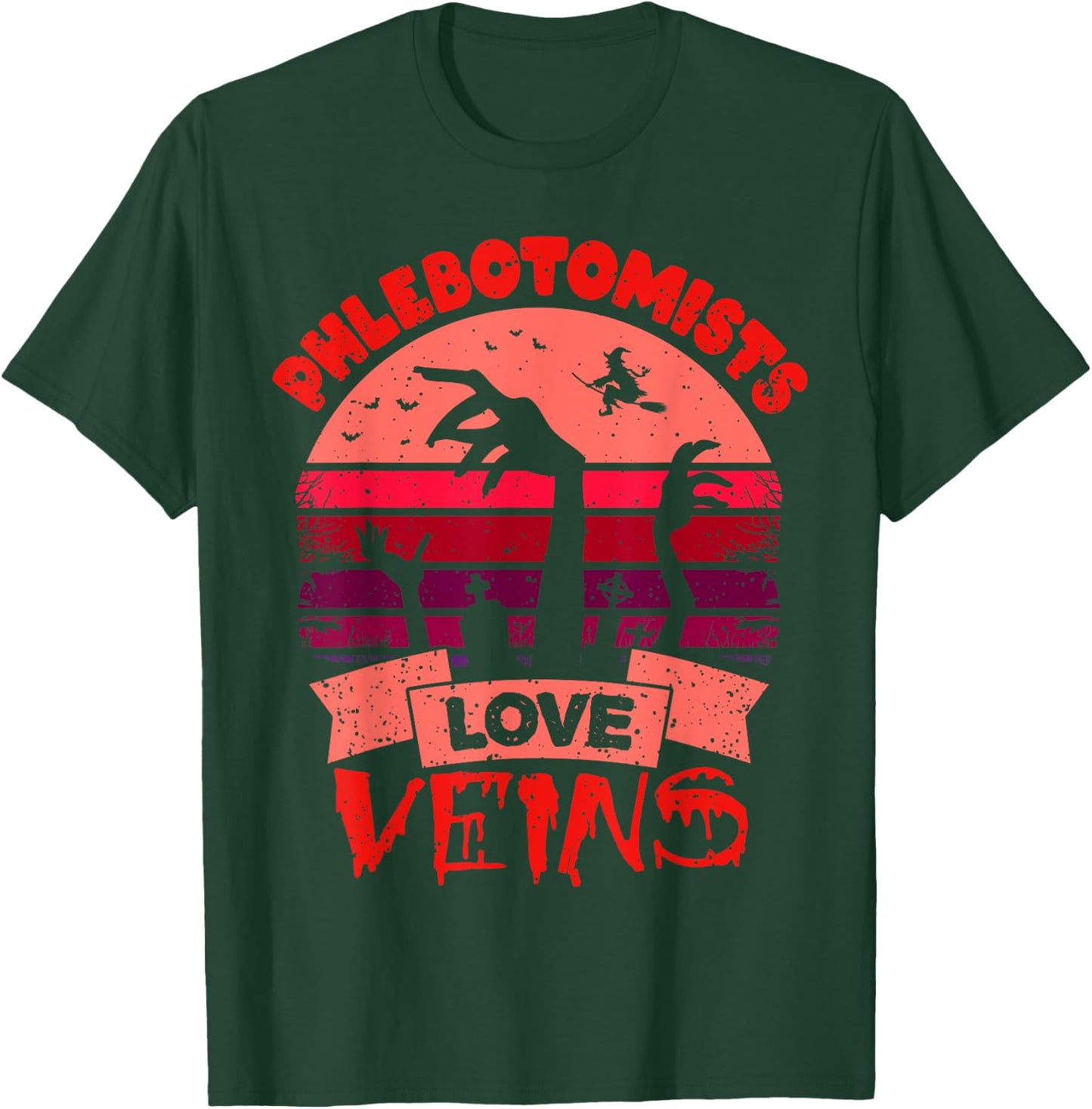 Phlebotomists Love Veins Gift Halloween Phlebotomist T-Shirt - T-Shirt | Forest