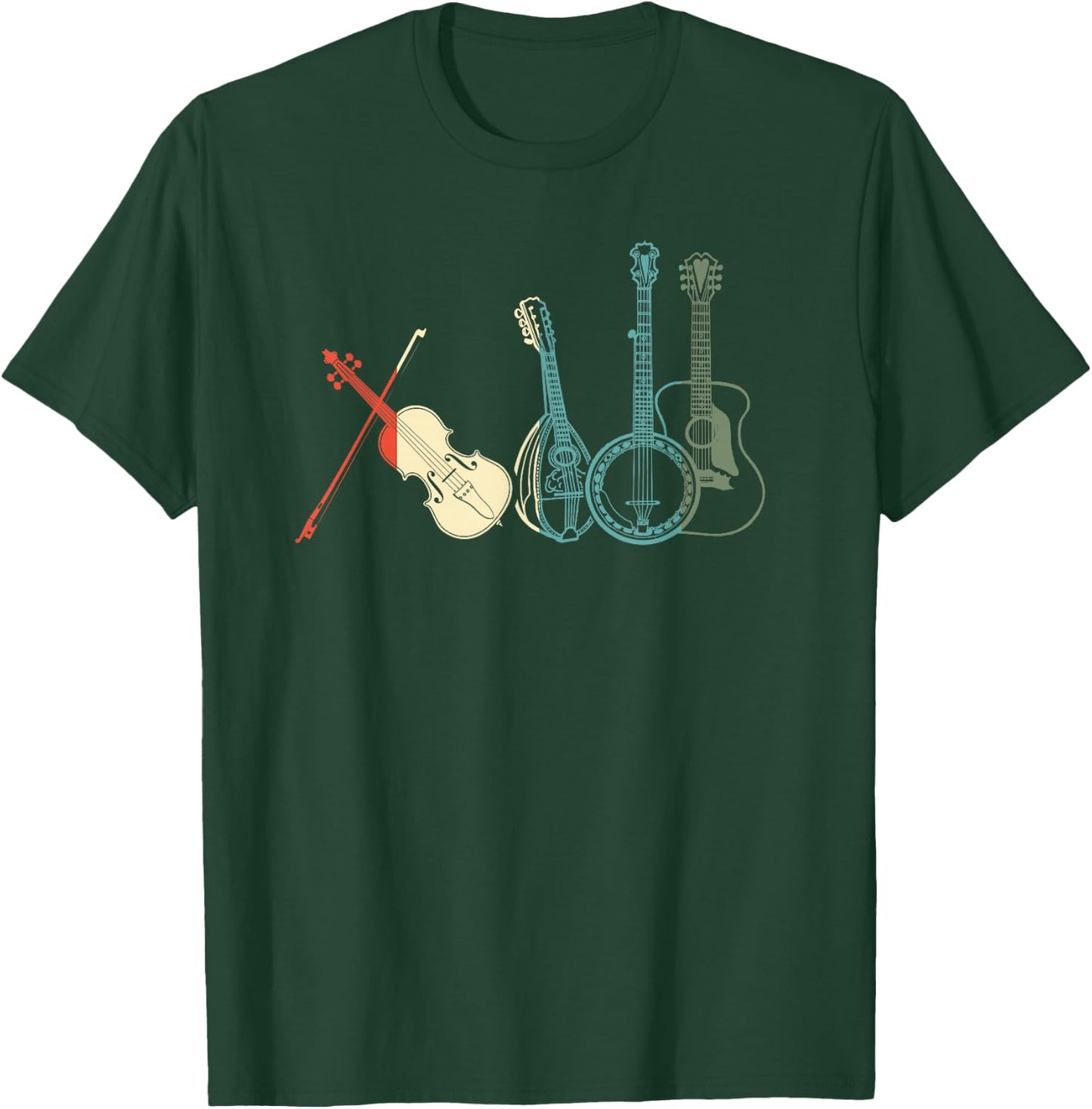 Guitars Banjos Fiddle Mandolin T-Shirt - T-Shirt | Forest