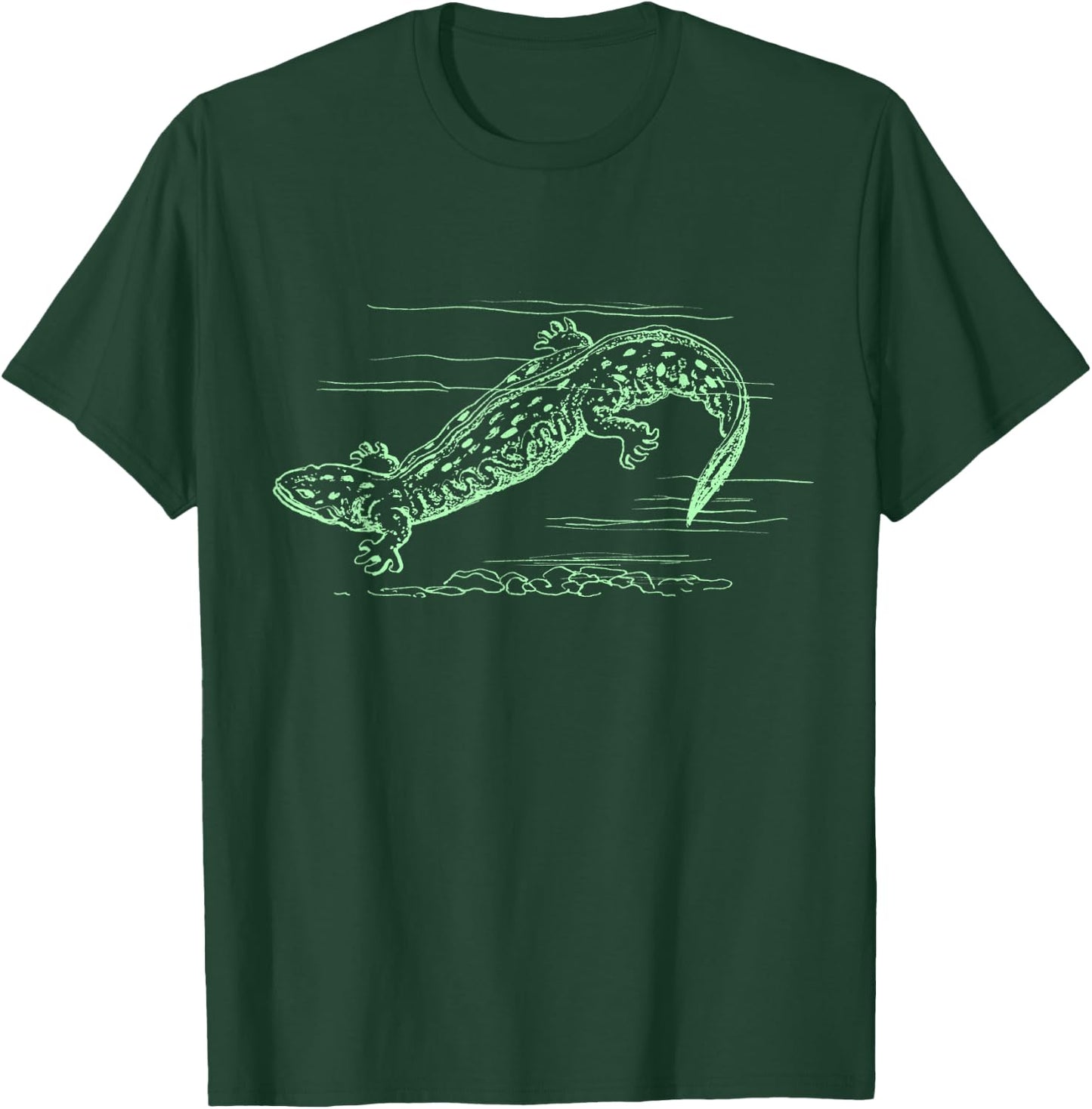 Cool Hellbender Salamander Graphic Biologist T Shirt T-Shirt - T-Shirt | Forest