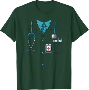 Doctor Halloween Costume Cosplay White Lab Coat Kids T-Shirt - T-Shirt | Forest