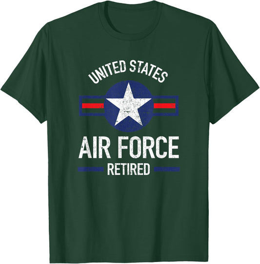 United States Air Force Retired USAF Retirement Gifts T-Shirt - T-Shirt | Forest