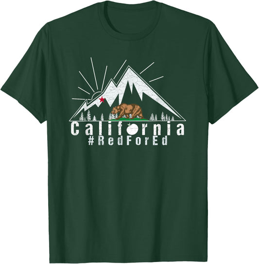 Teacher Red For Ed California Public Ed Men Women T-Shirt - T-Shirt | Forest