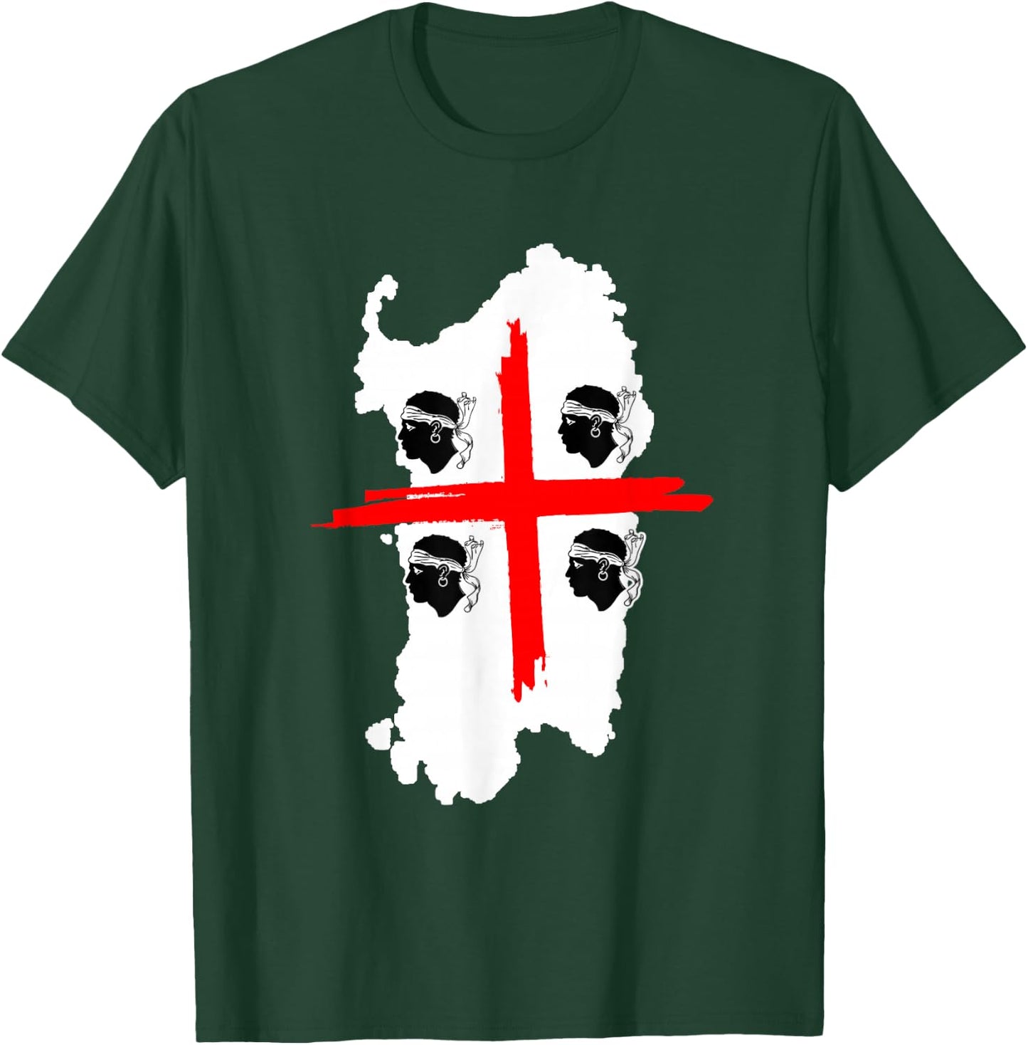 4 Mori Sardegna Flag back print sardinia gift T-Shirt - T-Shirt | Forest