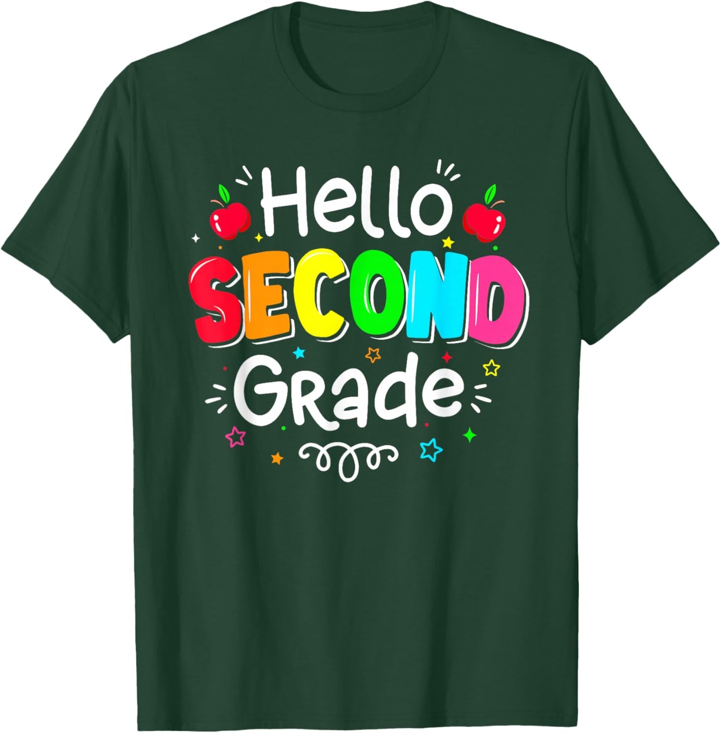 Hello Second Grade Boy Girl Teacher Back to School 2nd Grade T-Shirt - T-Shirt | Forest