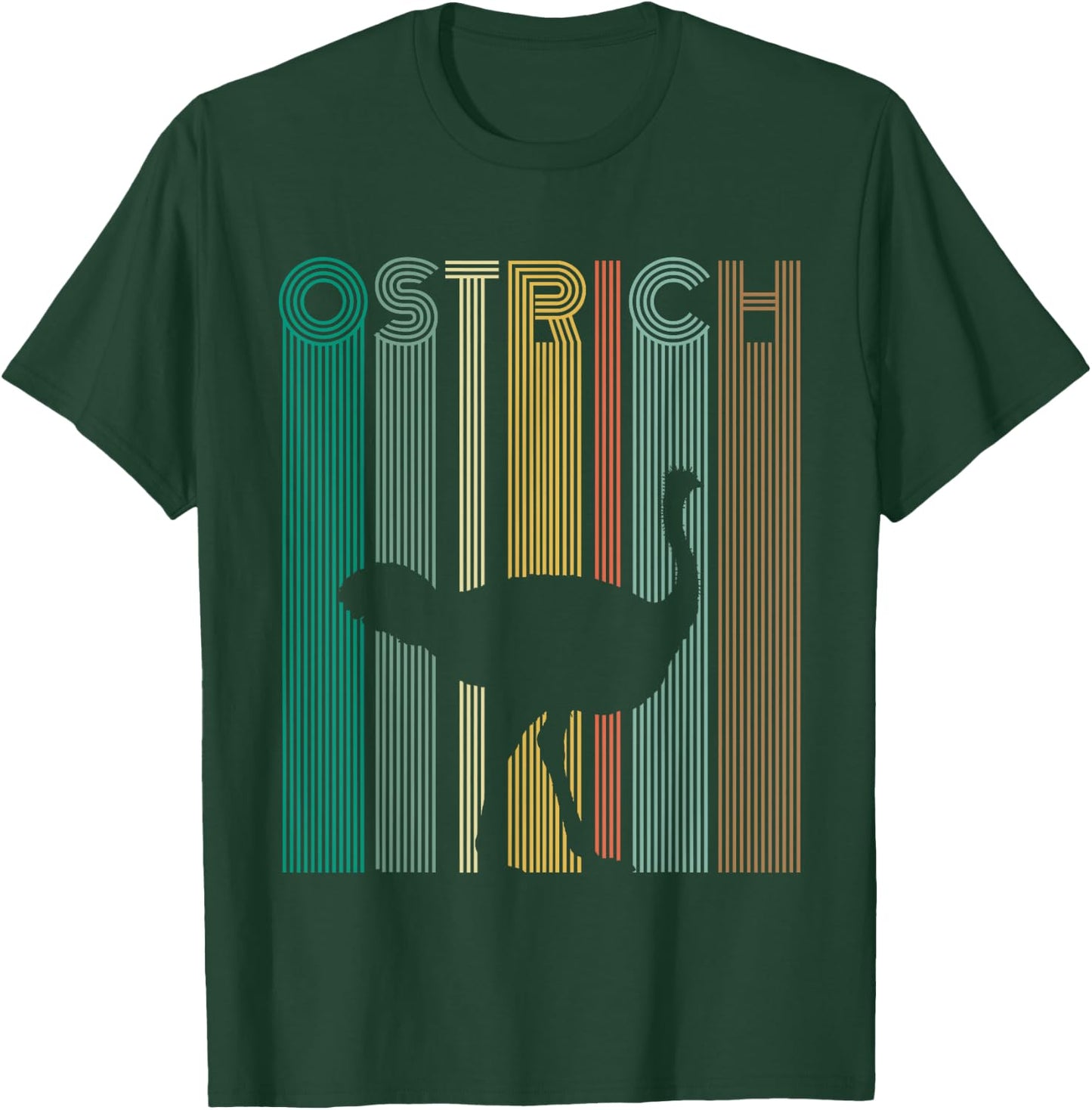 Vintage Ostrich Retro Ostrich Shirt Women Men Kids T-Shirt - T-Shirt | Forest