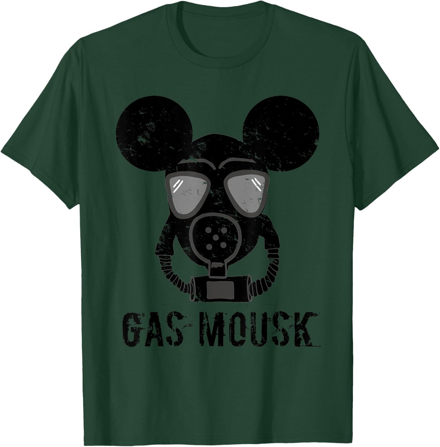 Funny Satire Dark Humor Gas Mousk Mouse Cartoon Comic Gift T-Shirt - T-Shirt | Forest