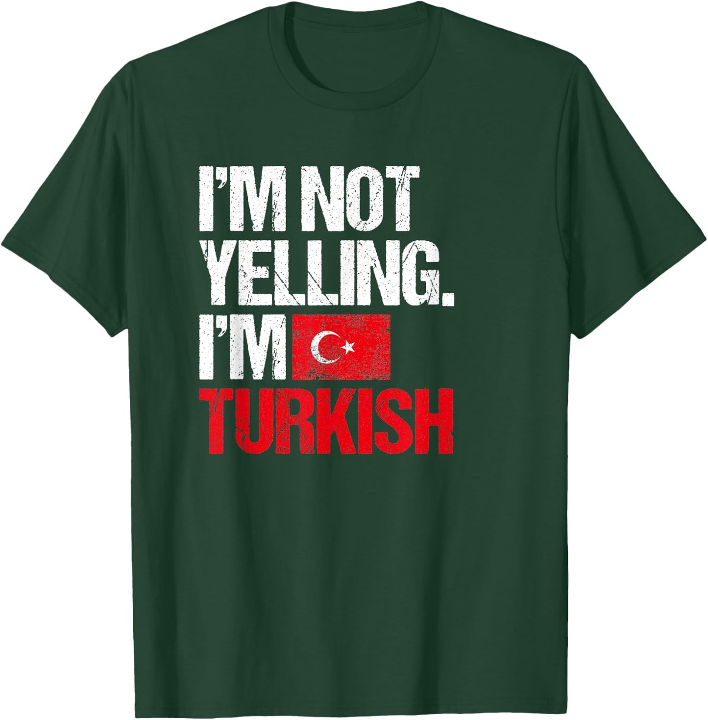 Retro Turkey Apparel -Adults Black Small Classic Fit Short Sleeve I'm Not Yelling Im Turkish T-Shirt - T-Shirt | Forest
