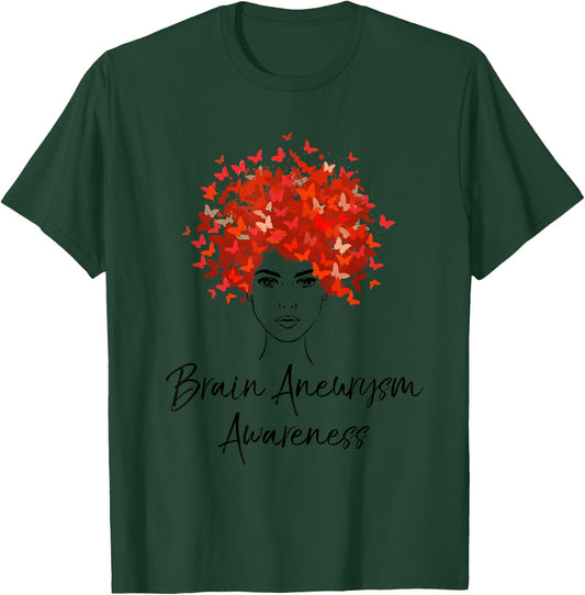 Brain Aneurysm Awareness Butterflies Gift Shirt T-Shirt - T-Shirt | Forest