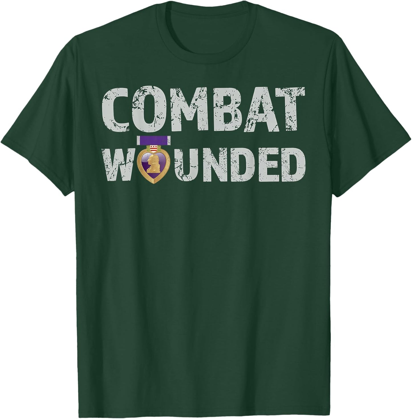 Purple Heart Award Shirt Combat Wounded Veteran T-Shirt - T-Shirt | Forest