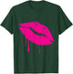 Hot Pink Lips Kiss 80s Lipstick Party Drip 1981 T-Shirt - T-Shirt | Forest