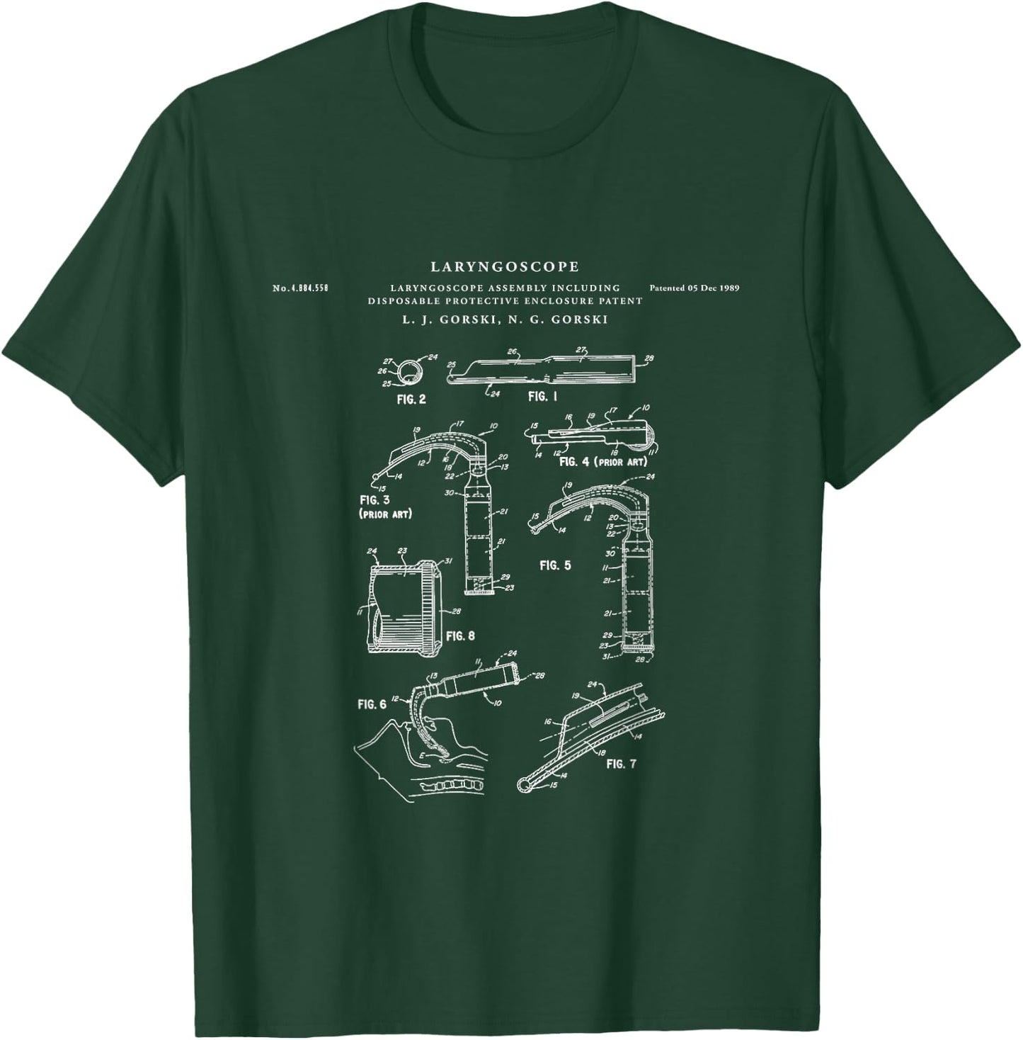 Laryngoscope Patent - laryngoscope T-Shirt - T-Shirt | Forest