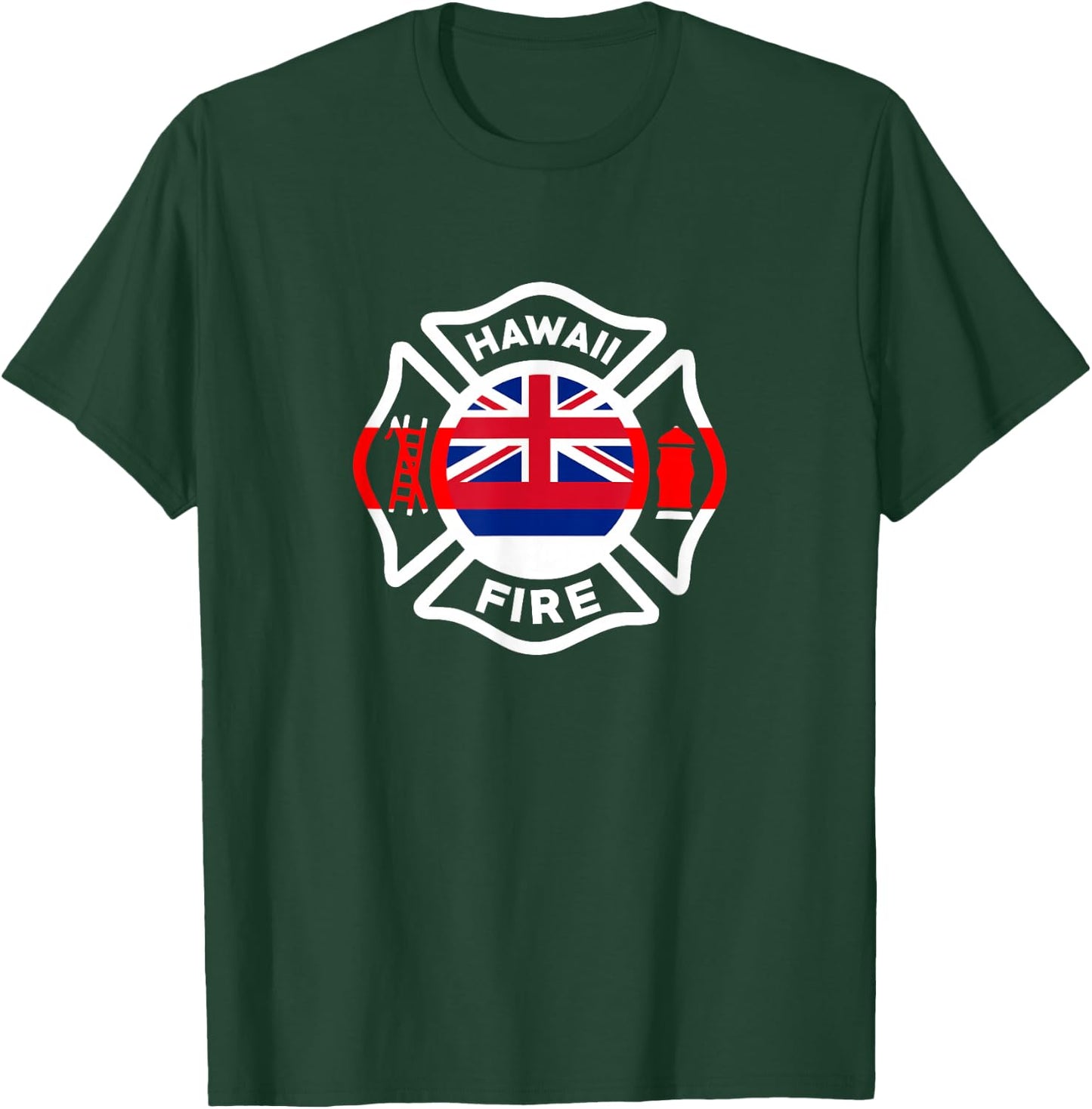 Hawaii Fire Rescue Department Firefighters Uniform Duty T-Shirt - T-Shirt | Forest