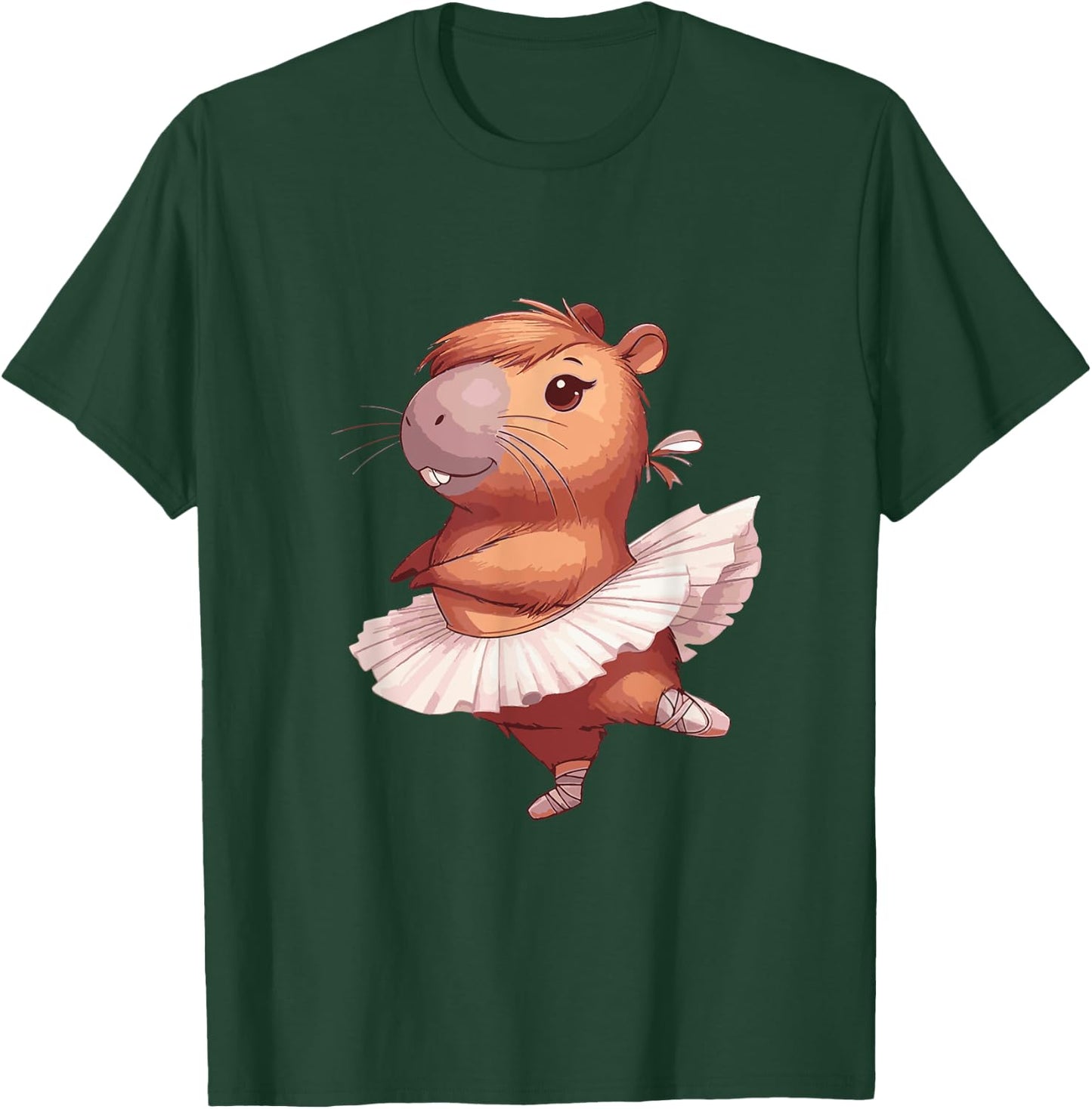 Capybara Cute Ballet Dancer Animal Lovers Women Girls Kids T-Shirt - T-Shirt | Forest