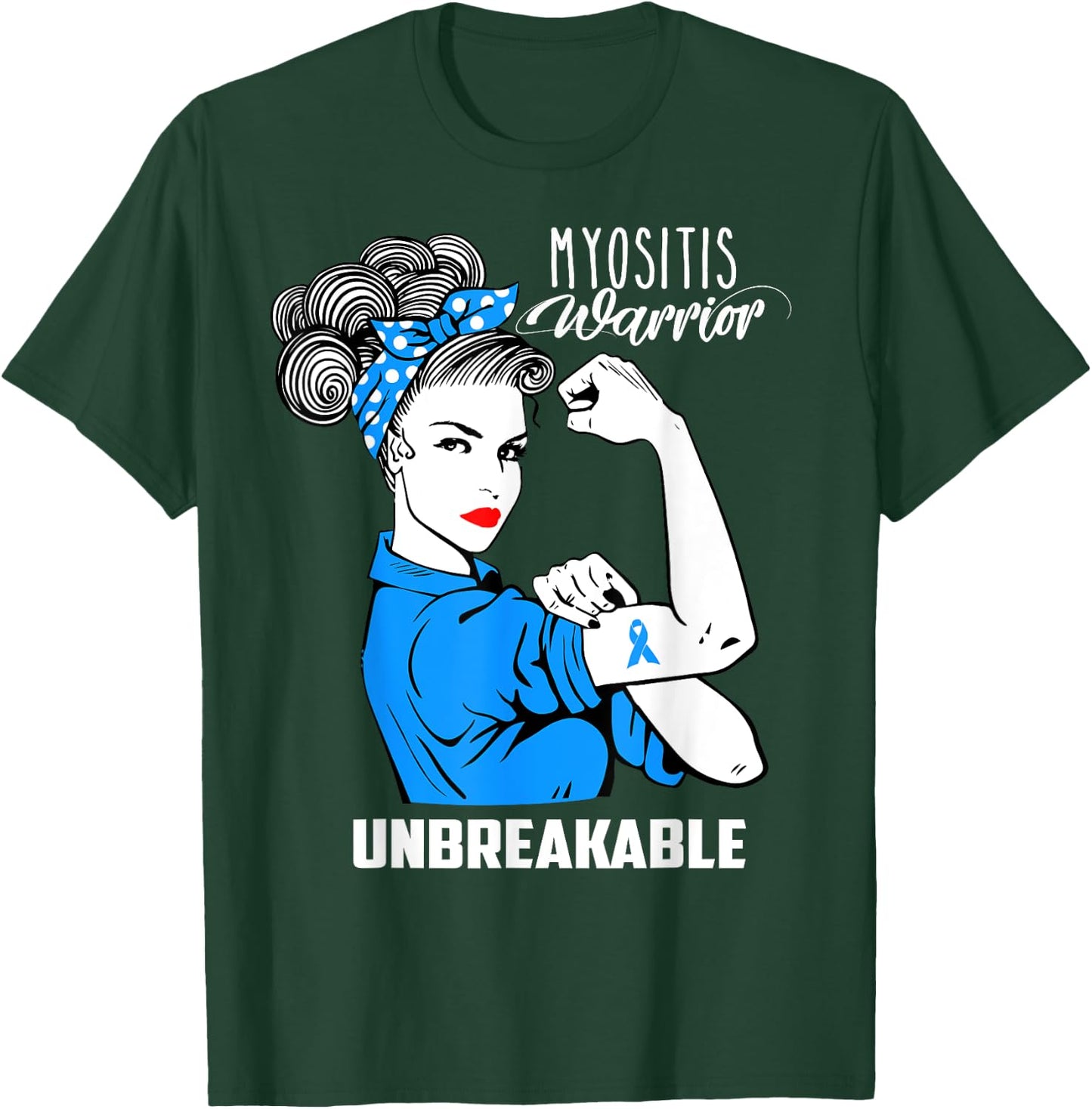 Myositis Warrior Unbreakable Shirt Myositis Awareness Gift T-Shirt - T-Shirt | Forest