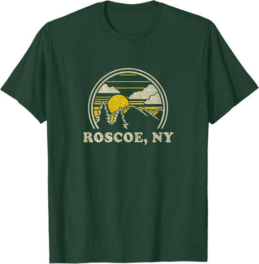 Roscoe New York NY T Shirt Vintage Hiking Mountains T-Shirt - T-Shirt | Forest