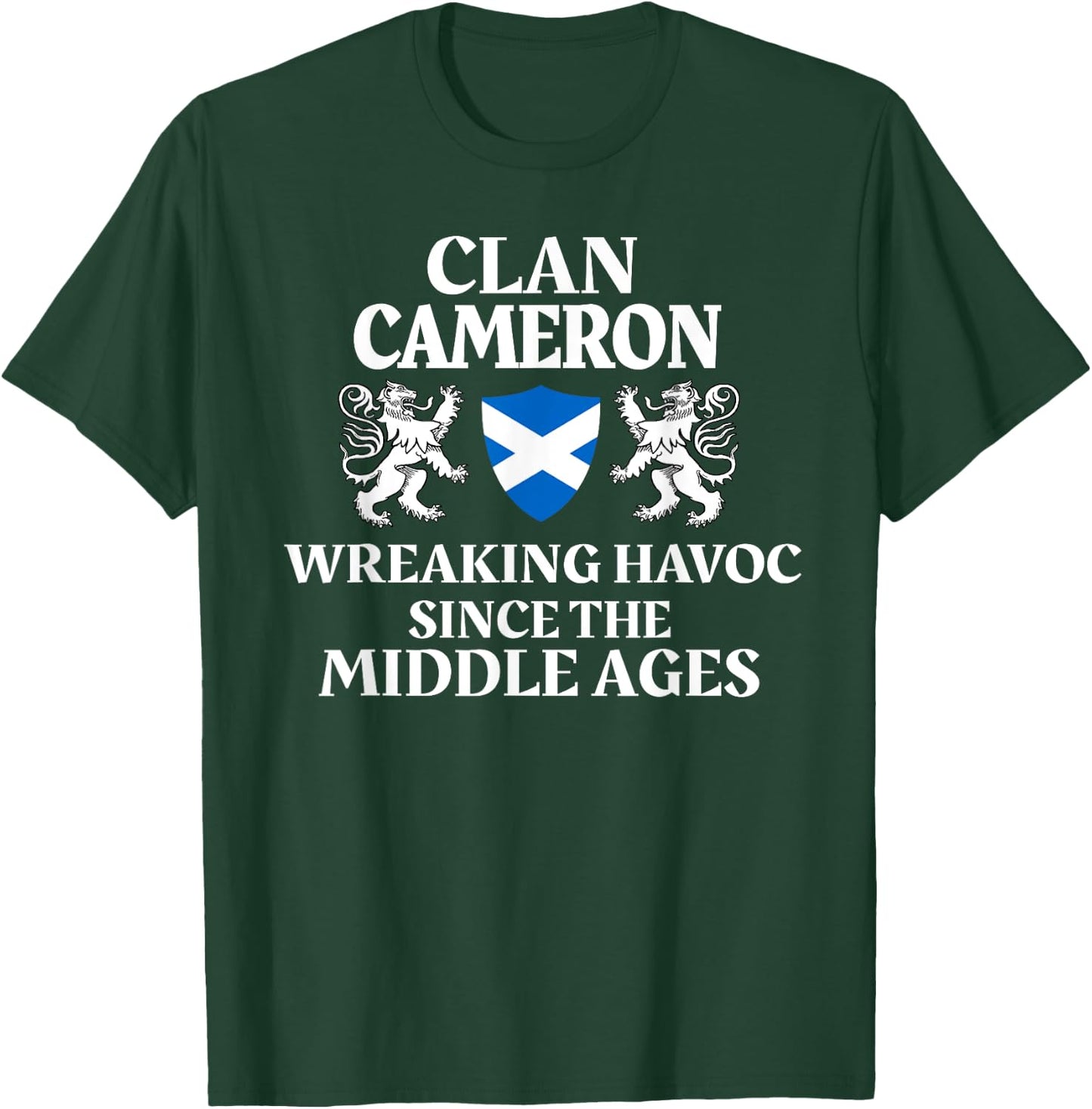 Cameron Scottish Family Clan Scotland Lion Sword T-Shirt - T-Shirt | Forest