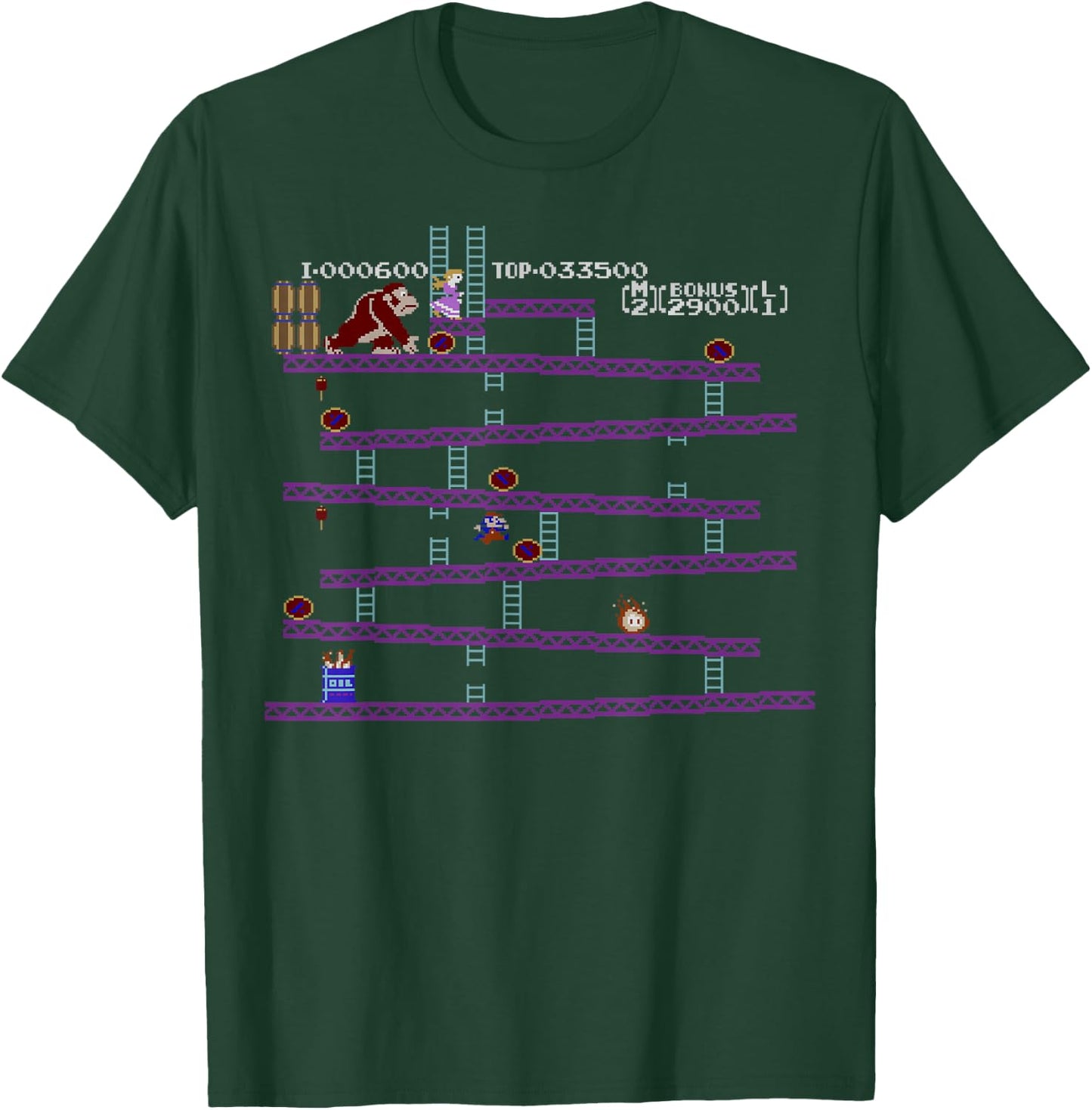 Donkey Kong Retro Arcade Game Screen T-Shirt - T-Shirt | Forest