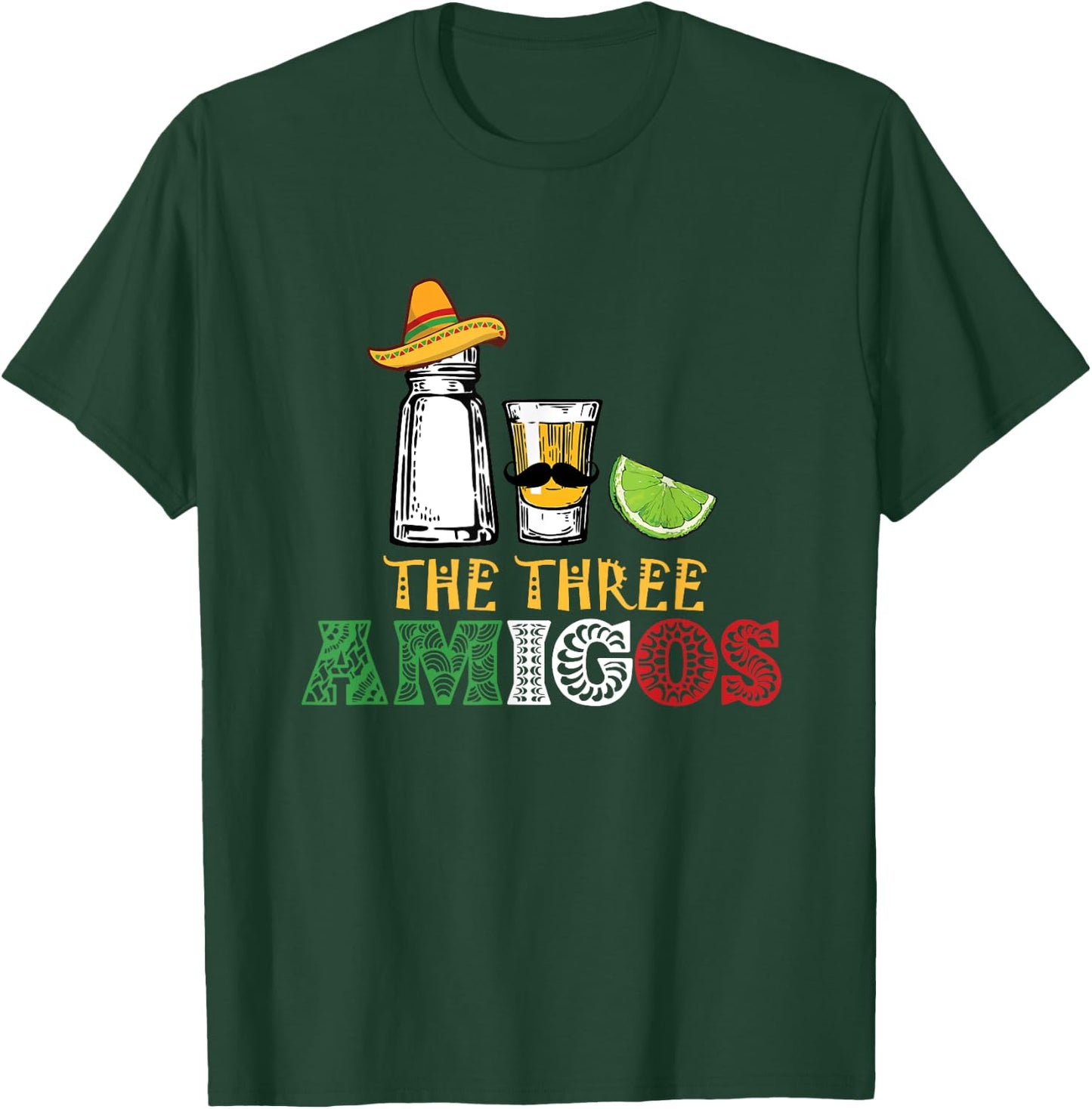 The 3 Three Amigos - salt, tequila & lime T-Shirt - T-Shirt | Forest