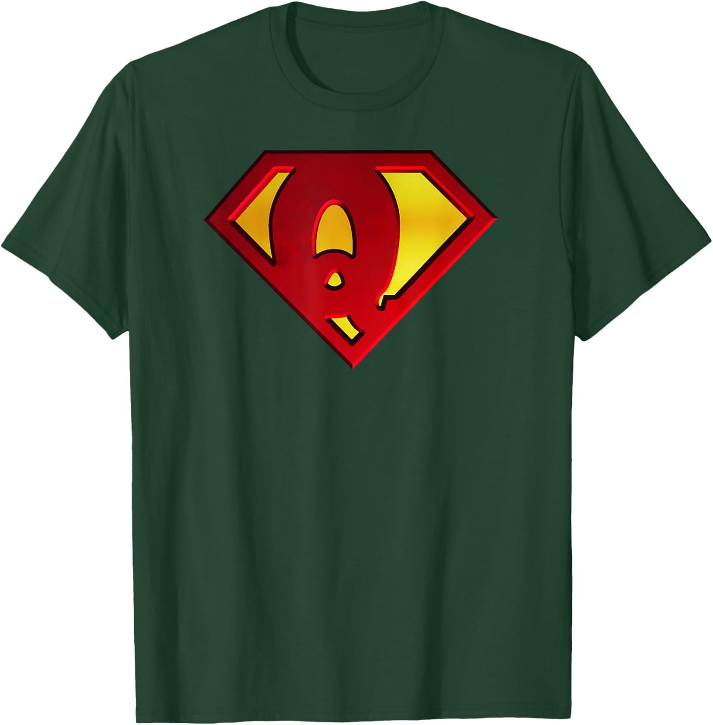 Funny Superhero Shield Letter Q Name Gift Shirt T-Shirt - T-Shirt | Forest