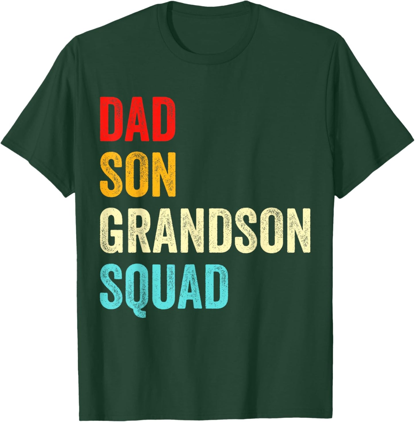 Dad Son Grandson Squad Matching Grandpa Father's Day Retro T-Shirt - T-Shirt | Forest
