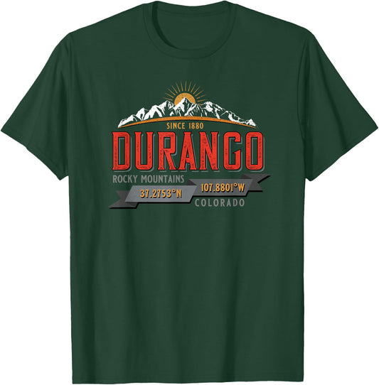 Durango Colorado Sunrise in Rocky Mountains Novelty Souvenir T-Shirt - T-Shirt | Forest