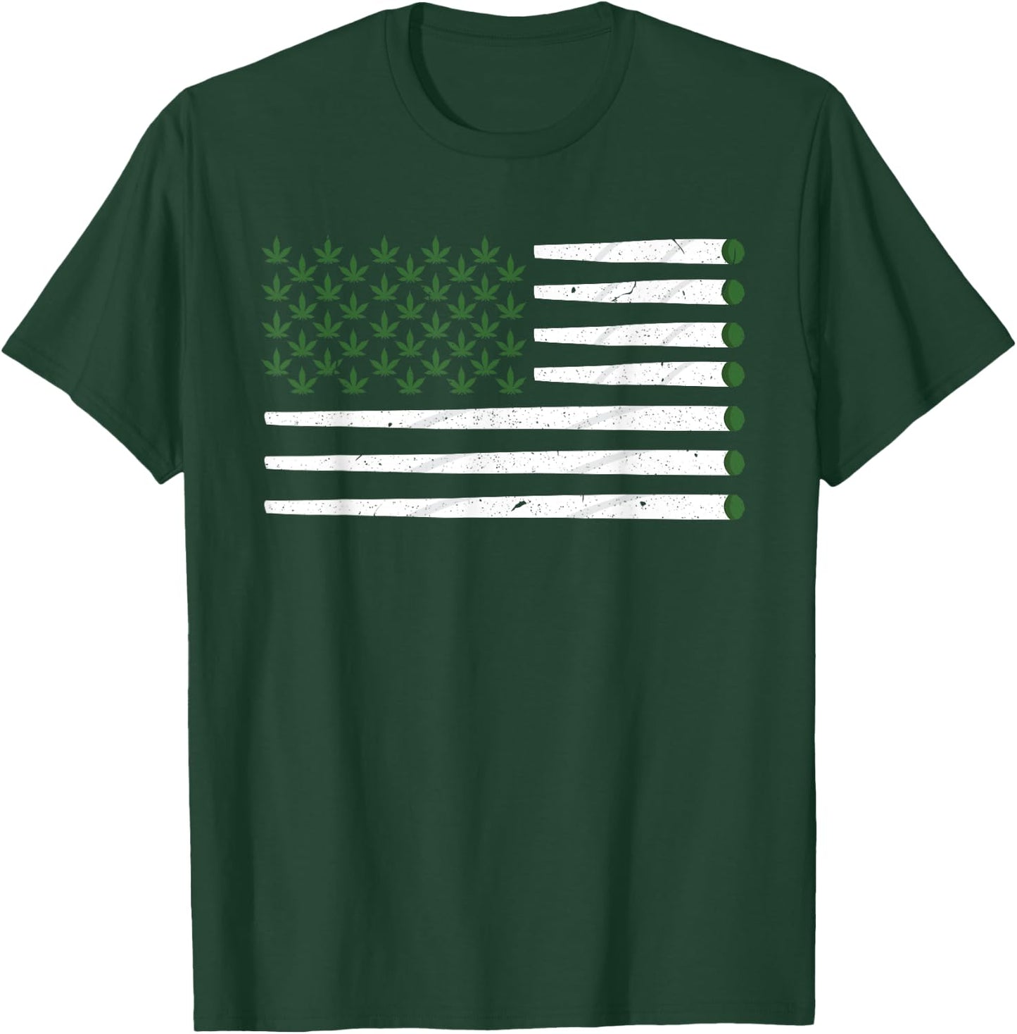 Weed Cannabis Patriot Joint American Flag Marijuana Gift Men T-Shirt - T-Shirt | Forest