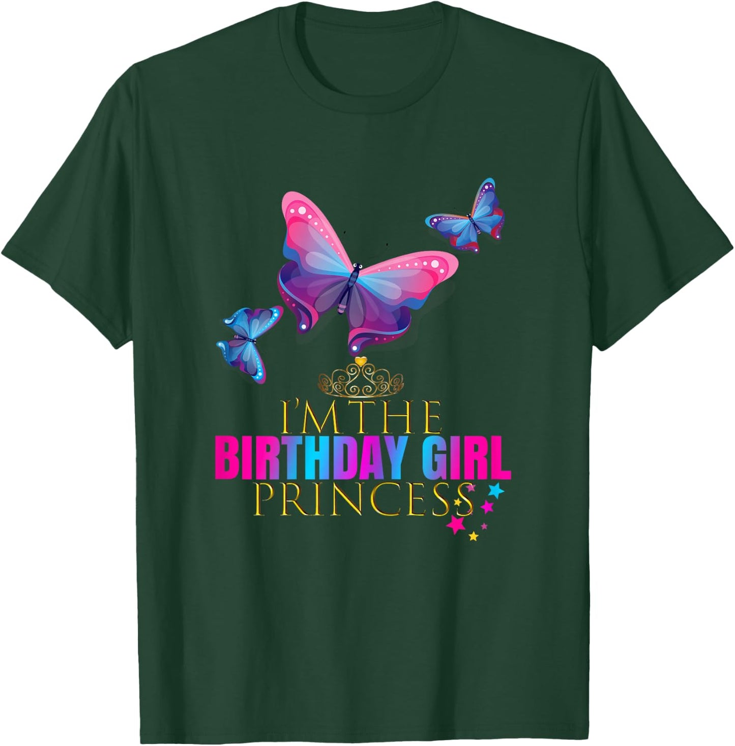 CUTE: BUTTERFLY Birthday Girl Princess Shirt Party Outfit T-Shirt - T-Shirt | Forest