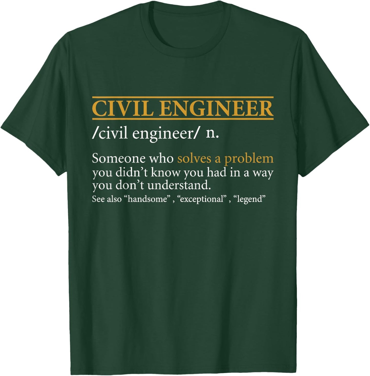 Funny Civil Engineer Definition Birthday or Christmas T-Shirt - T-Shirt | Forest