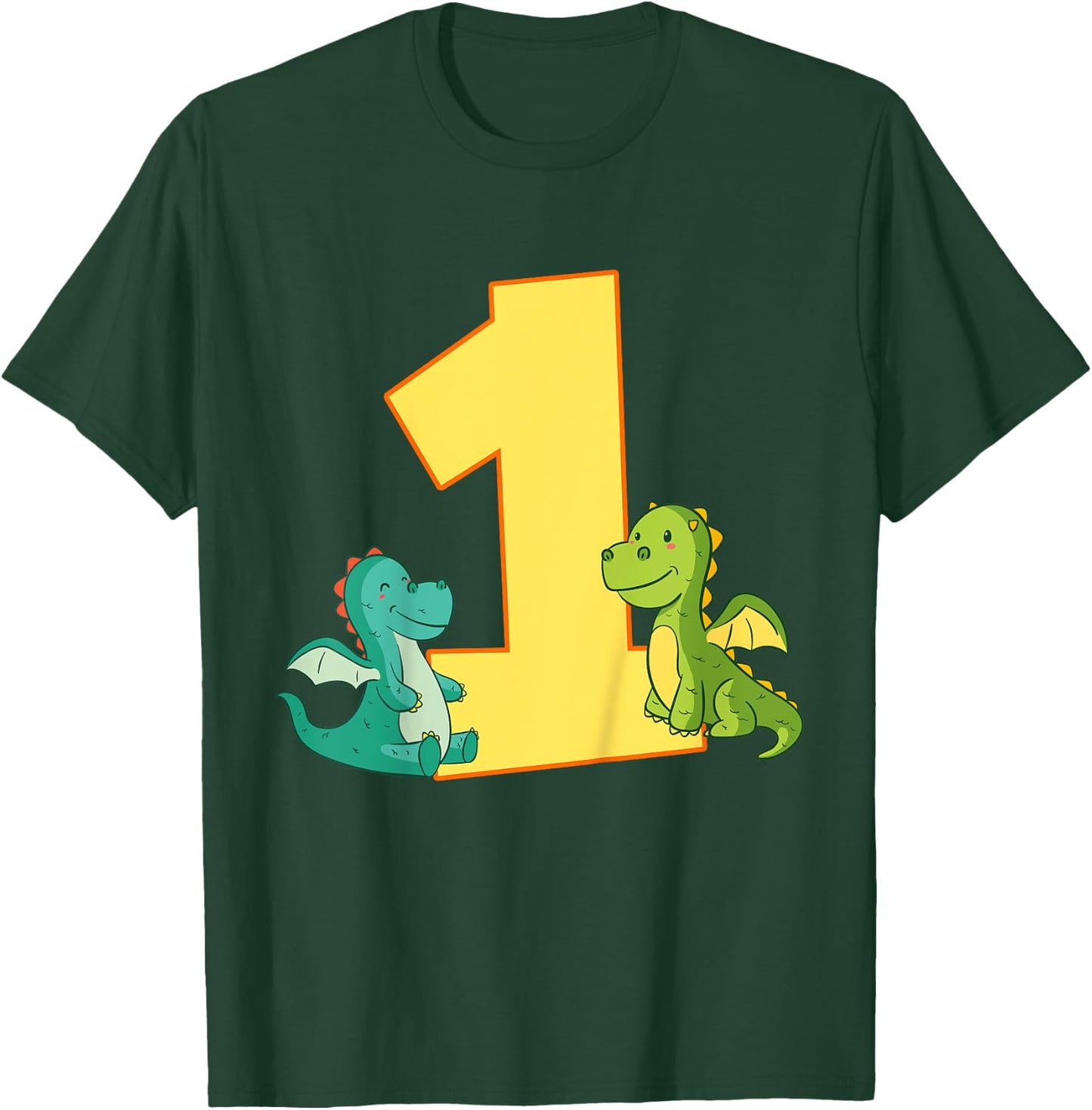 Kids 1st Birthday Dragon Shirt 1 Year Boys Dragon Gift T-Shirt - T-Shirt | Forest