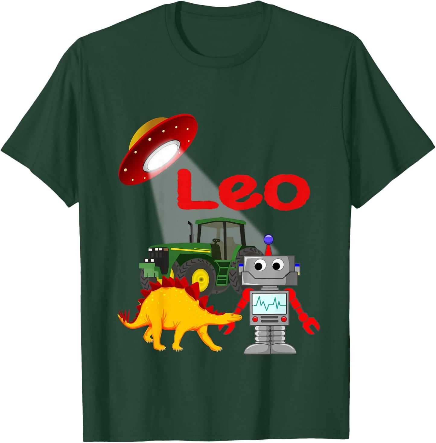 Kids Leo Personalized Custom Name Boys T-Shirt - T-Shirt | Forest