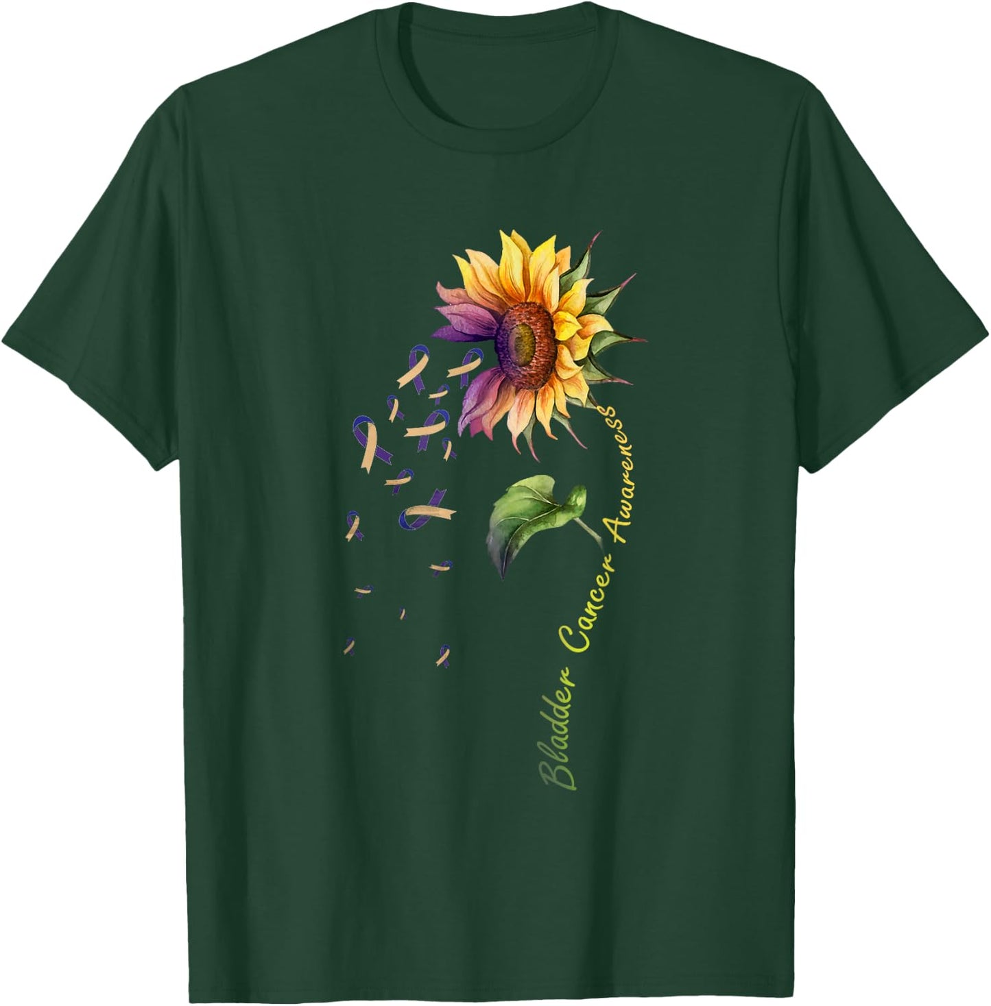 Bladder Cancer Awareness Sunflower Shirt T-Shirt - T-Shirt | Forest