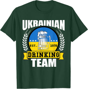 Ukrainian Drinking Team Ukraine Flag Beer Funny Party Gift T-Shirt - T-Shirt | Forest