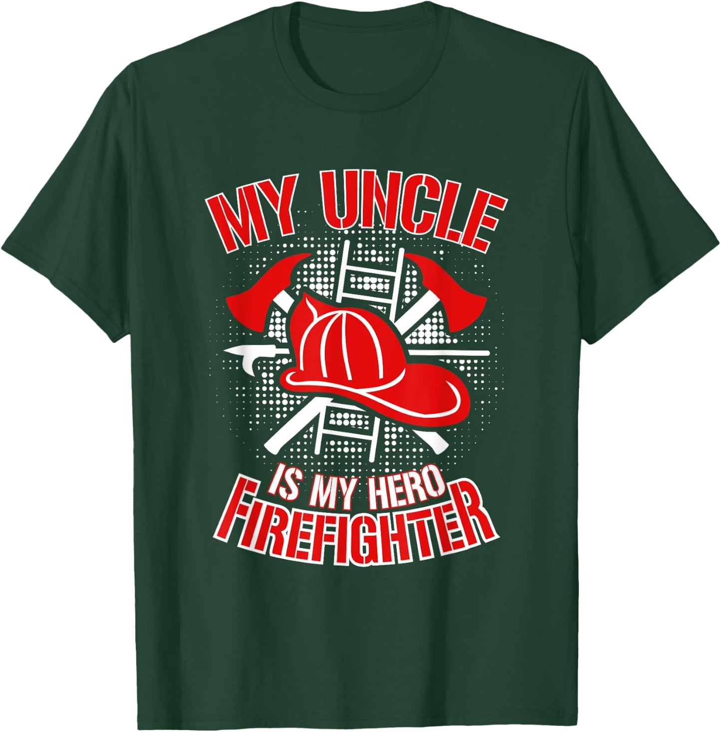 Firefighter Uncle T Shirt Gift Thin Red Line Family Shirt T-Shirt - T-Shirt | Forest