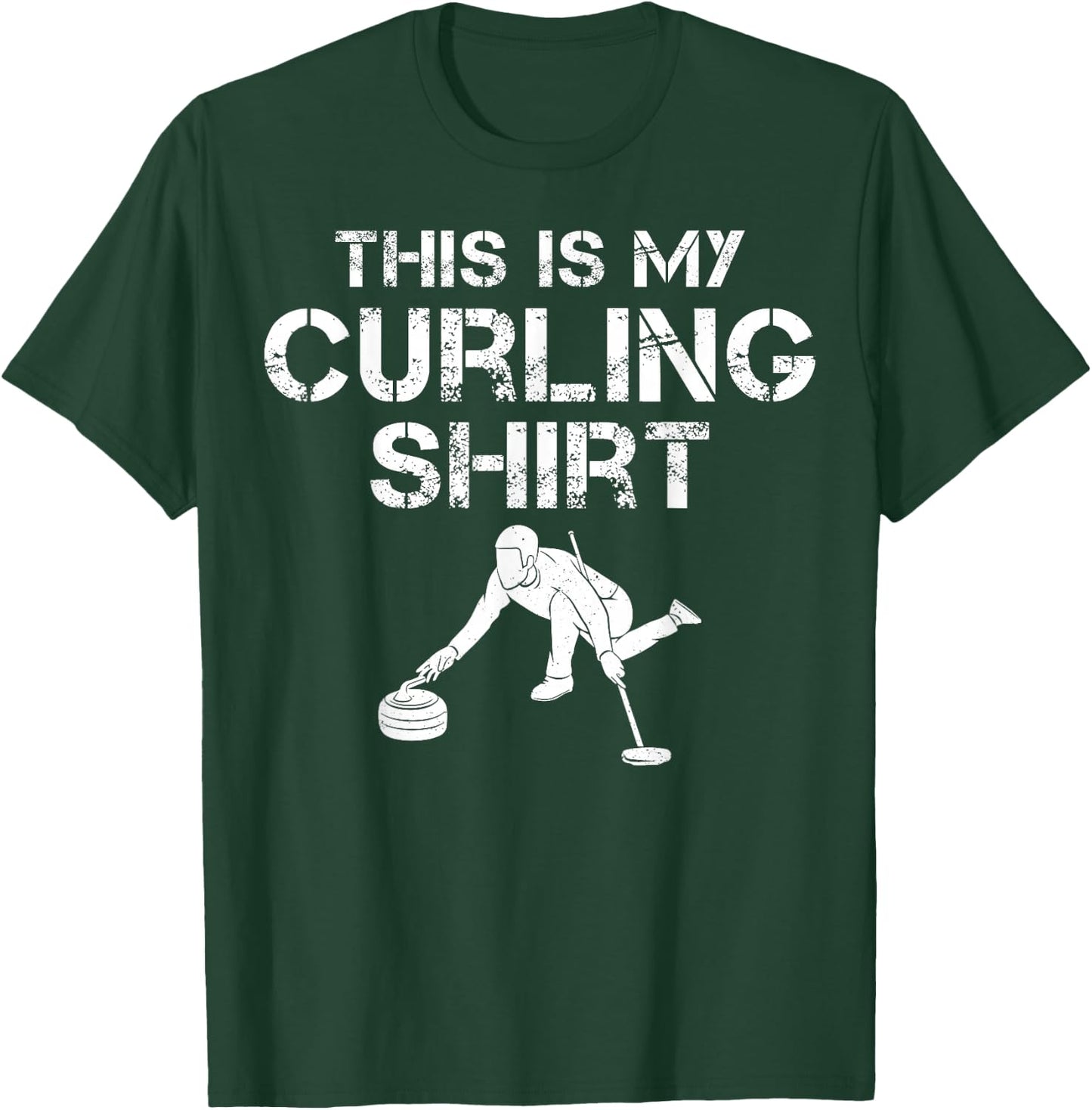 This Is My Curling Shirt Funny Curler Winter Sports Gifts T-Shirt - T-Shirt | Forest