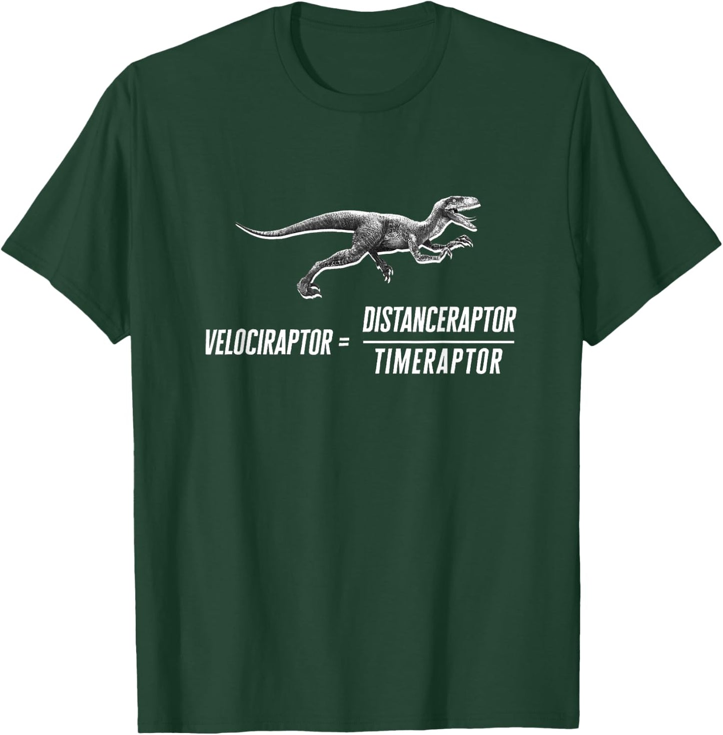 Math Geek Dinosaur Velociraptor Equation v2 Small T-Shirt - T-Shirt | Forest