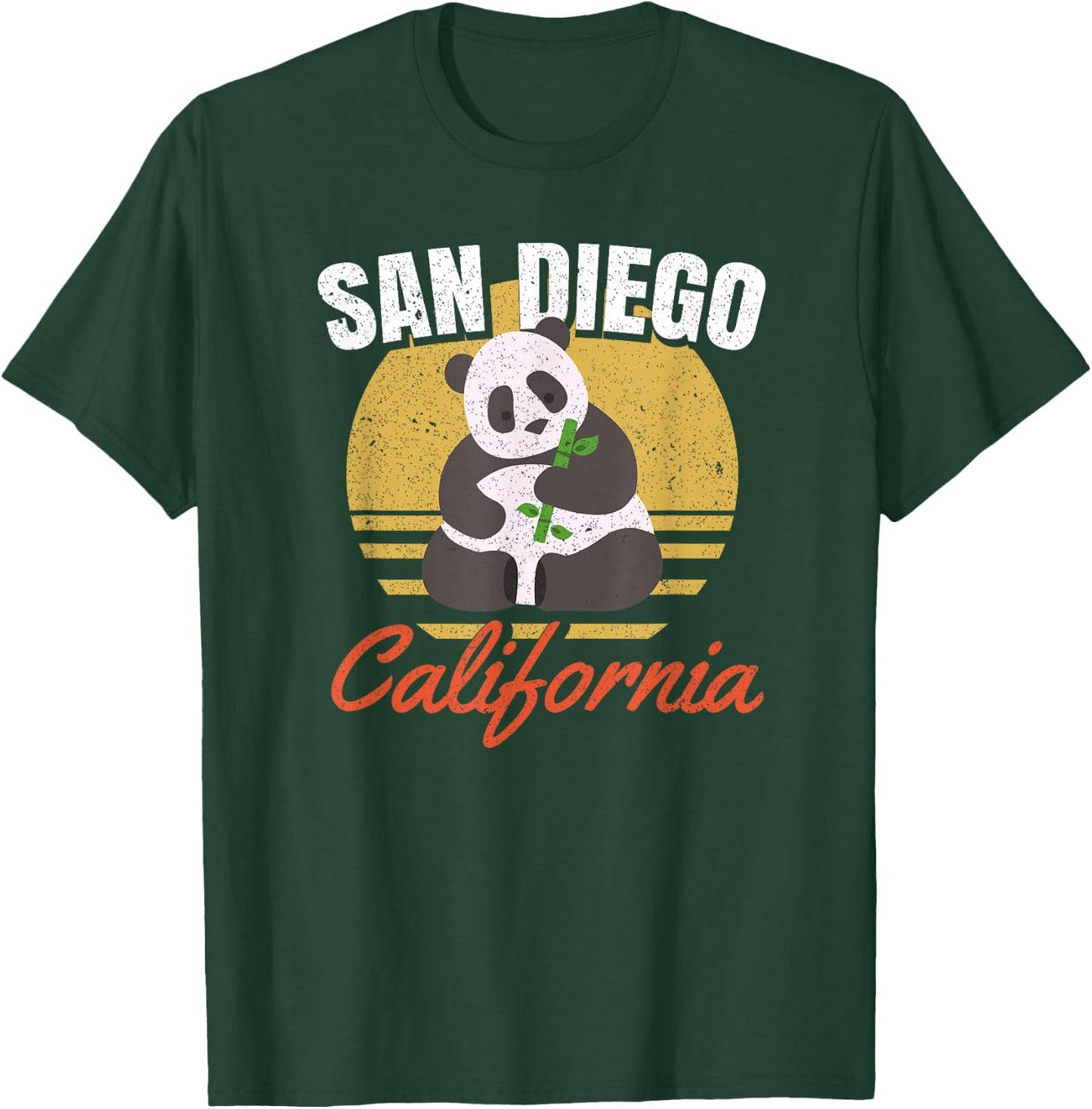 San Diego Shirt-Retro Panda Zoo-California State T Shirt T-Shirt - T-Shirt | Forest