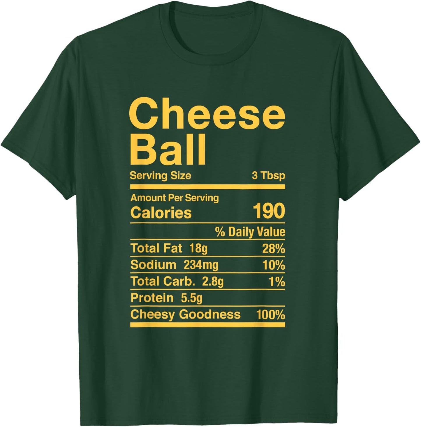Cheese Ball Retro Nutrition Facts Matching T-Shirt - T-Shirt | Forest
