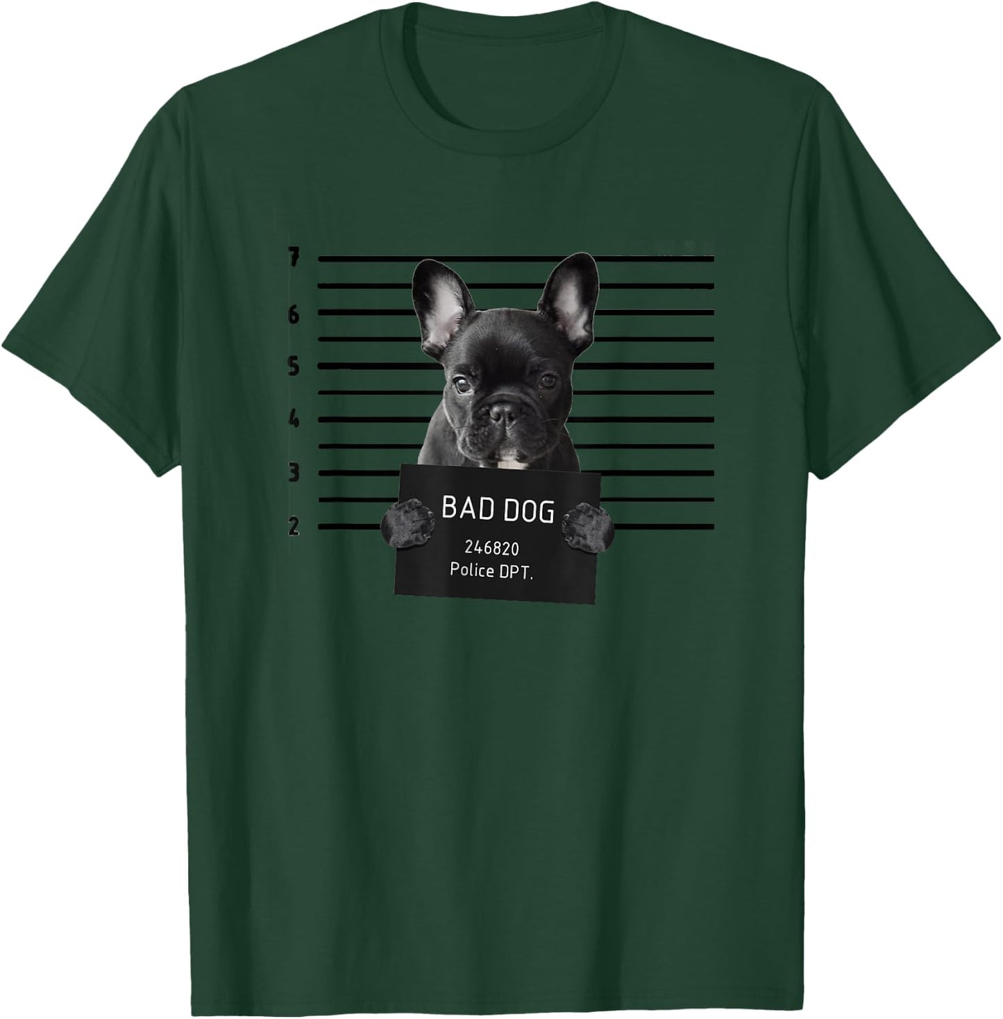 French Bulldog Bad Dog Jail Frenchie Dog Mom Frenchie Dad T-Shirt - T-Shirt | Forest
