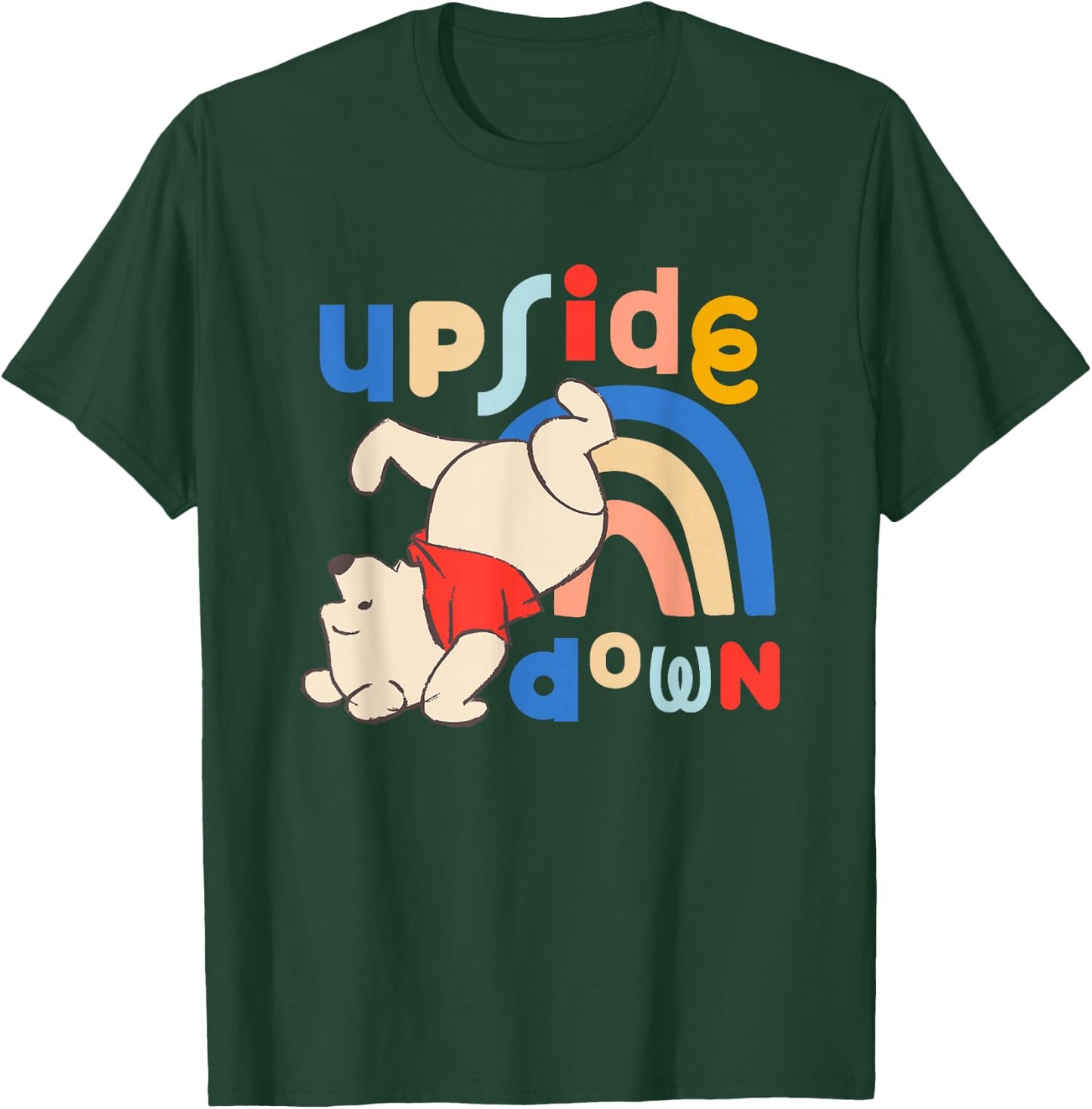 Disney Winnie the Pooh Upside Down Rainbow Bear T-Shirt - T-Shirt | Forest