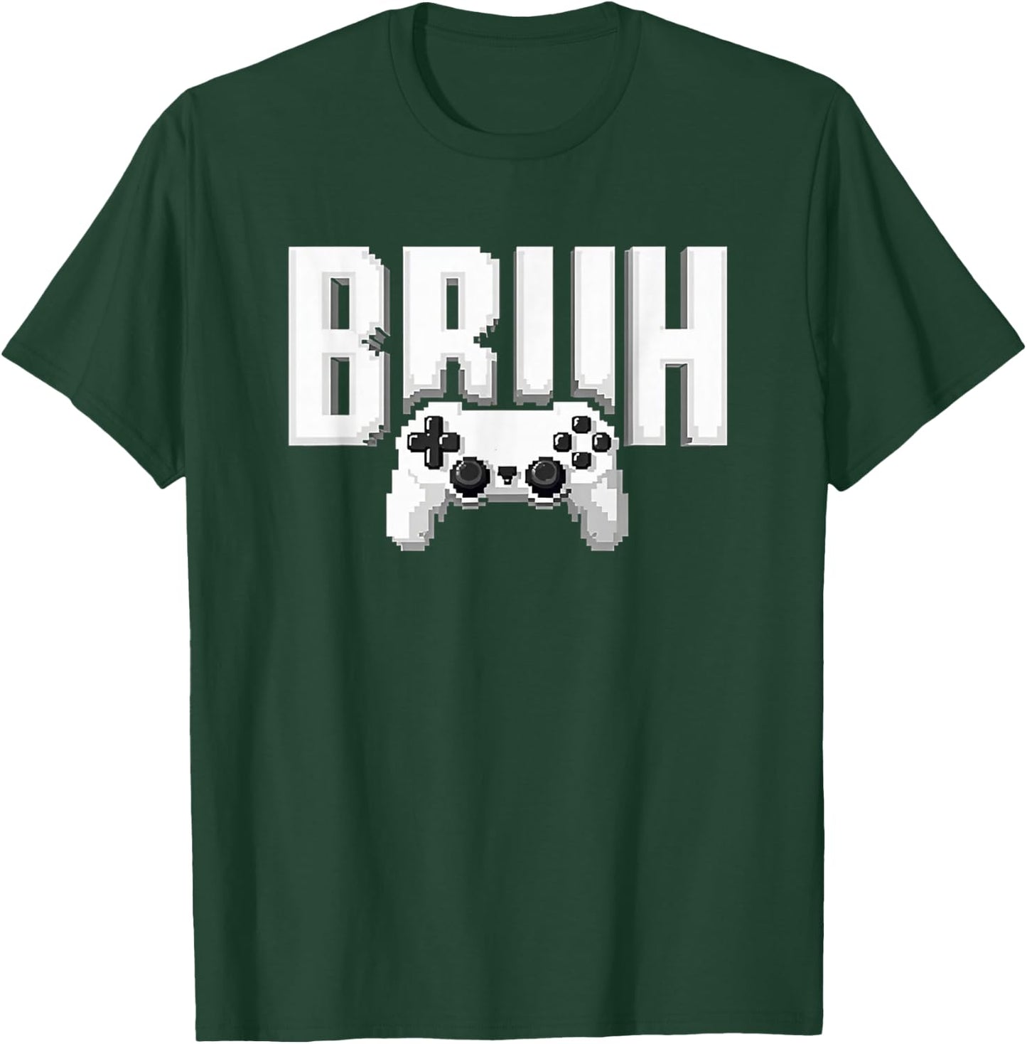Video Gamer funny BRUH game controller for kids Men youth T-Shirt - T-Shirt | Forest