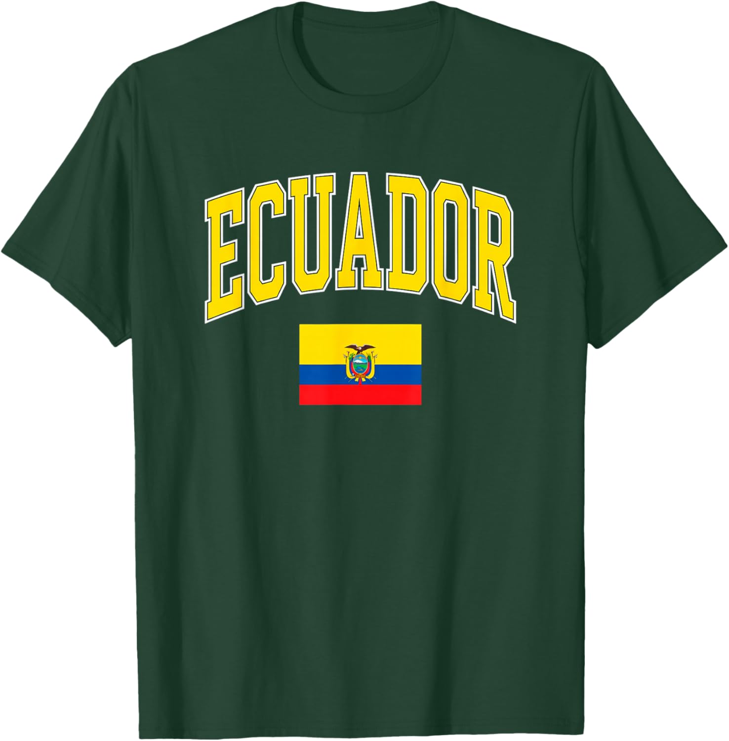 Ecuador Flag Vintage Distressed Graphic Design T-Shirt - T-Shirt | Forest