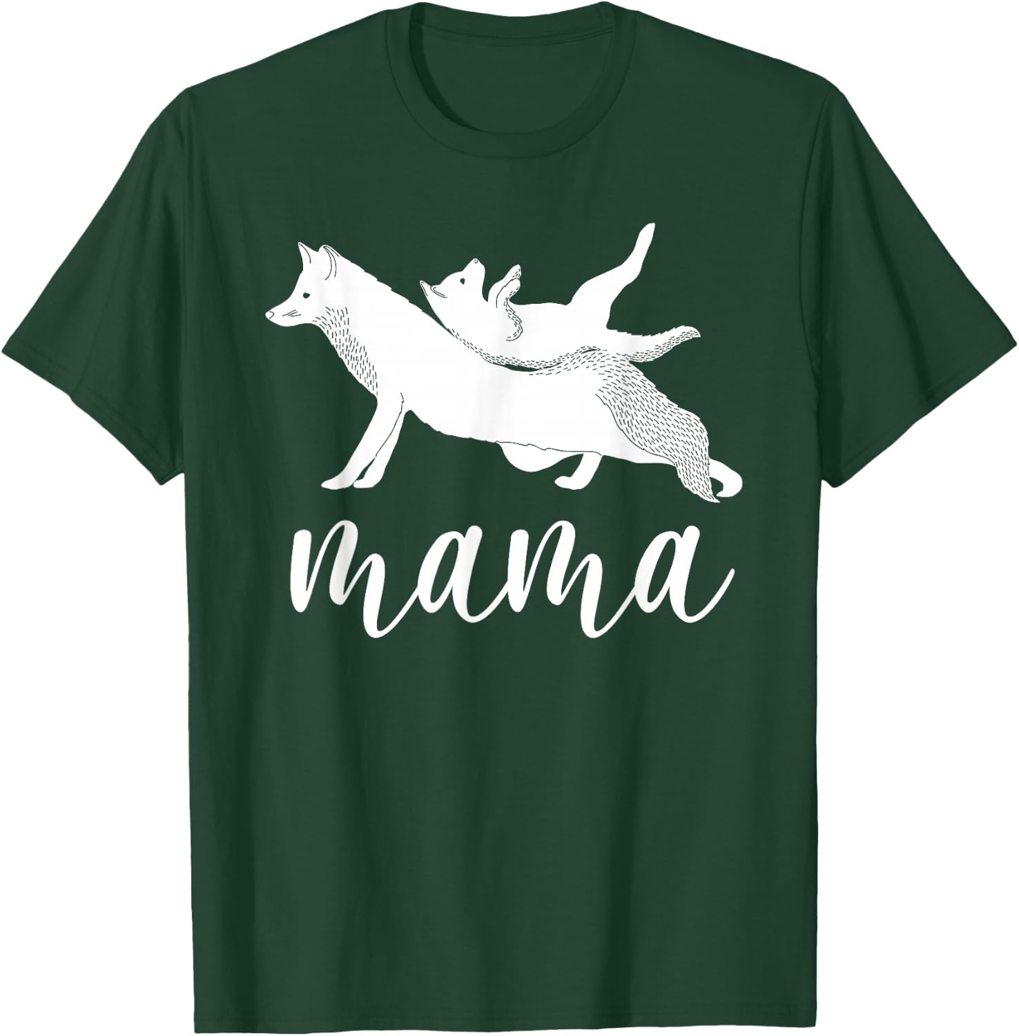 Mama Wolf & Baby Wolf Love for Mom and Kids - Mothers Day T-Shirt - T-Shirt | Forest