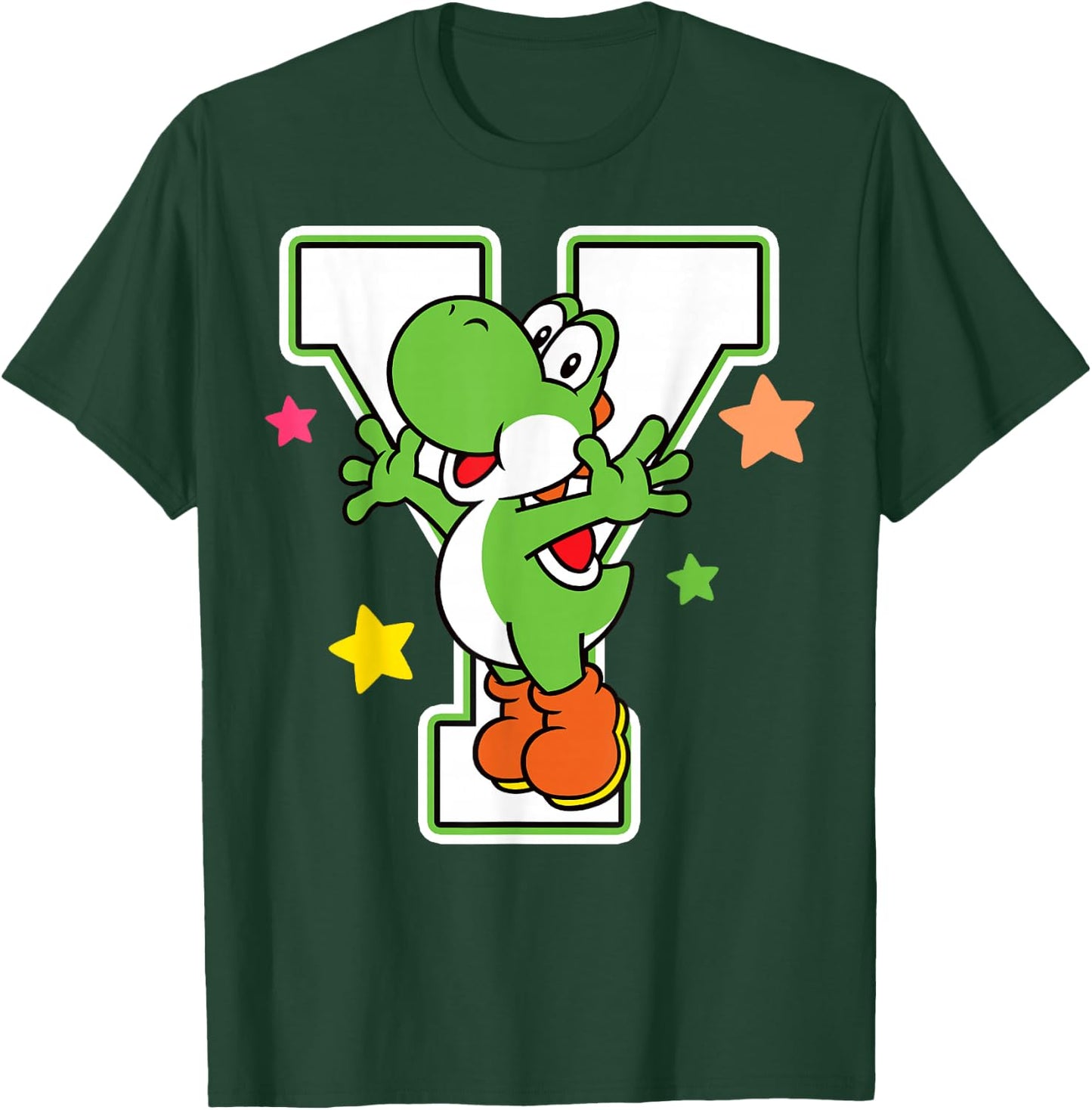 Super Mario Yoshi Stars Poster Graphic T-Shirt - T-Shirt | Forest