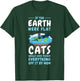 If the Earth were Flat Cats Shirt Round Earther T-Shirt - T-Shirt | Forest