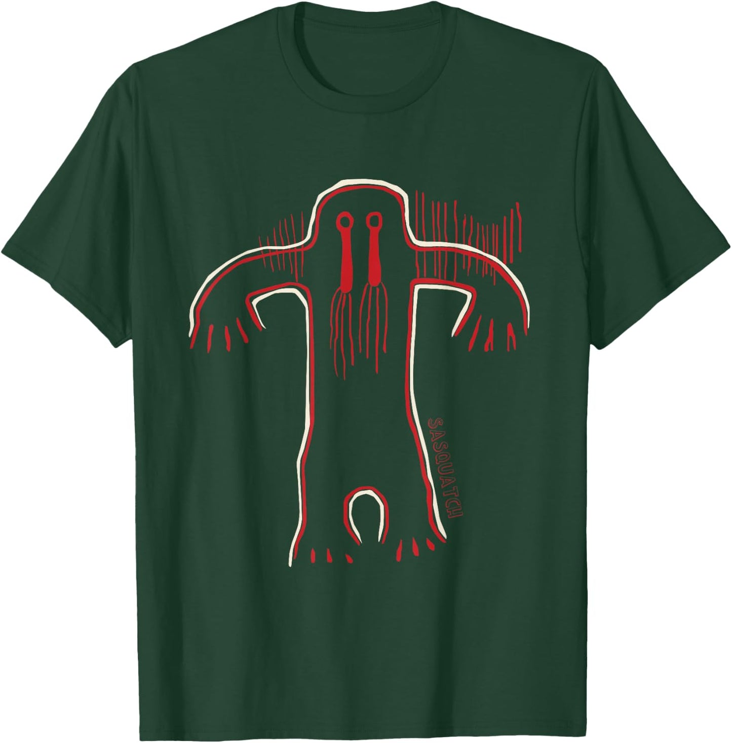 Native American Bigfoot -Sasquatch Petroglyph Cave Art T-Shirt - T-Shirt | Forest